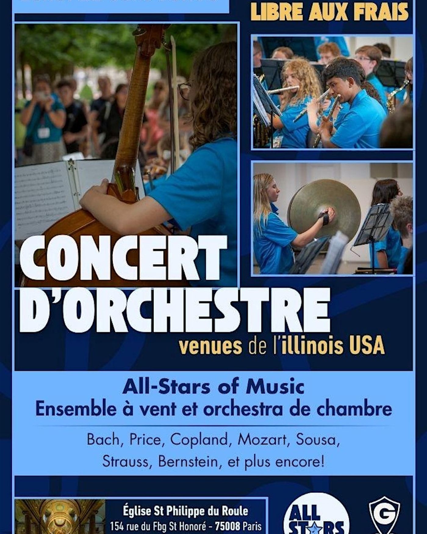 Concert de 2 Orchestres venus de l’illinois USA