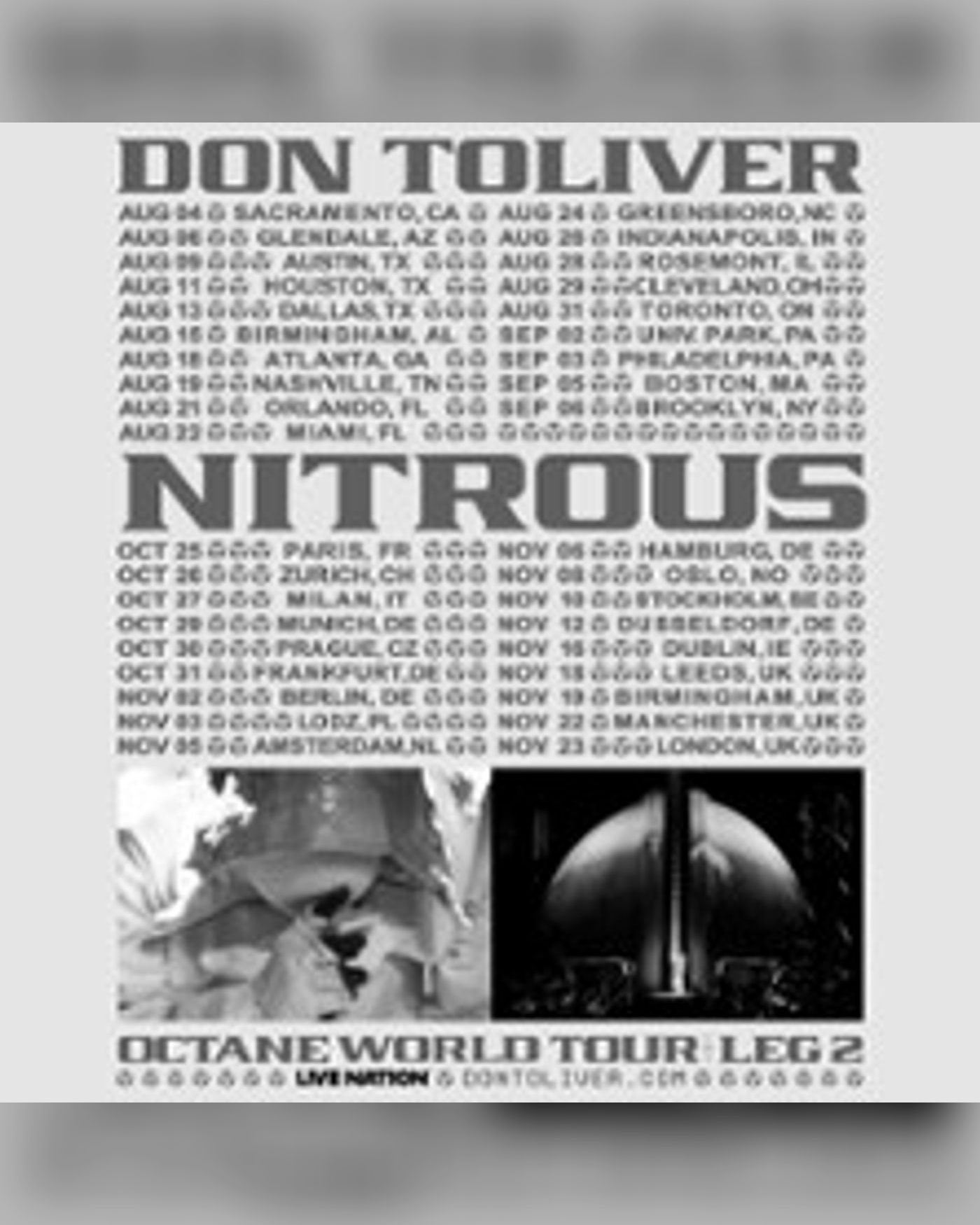 Affiche de Don Toliver Nitrous - Octane World Tour Leg 2