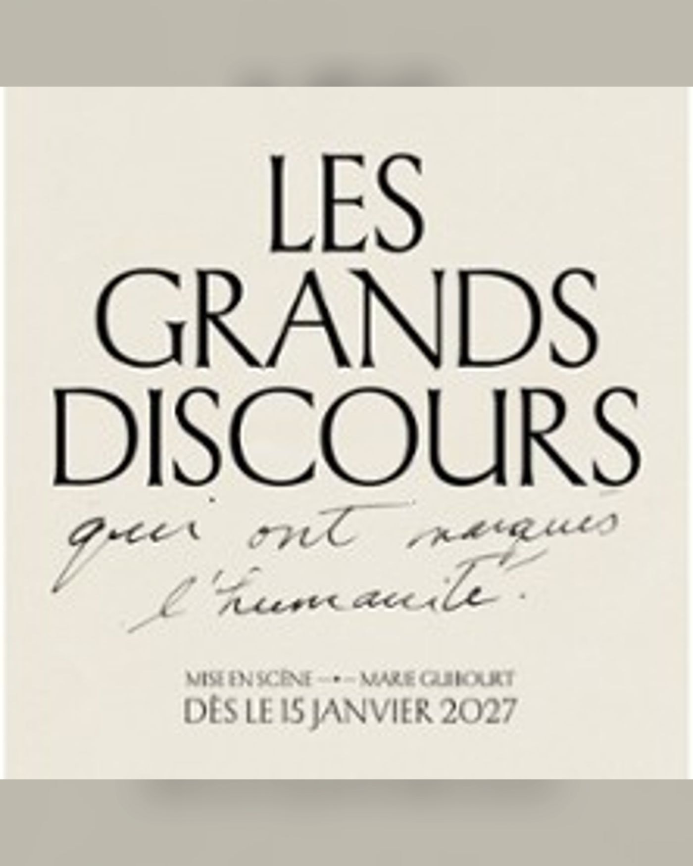 Affiche du spectacle Les Grands Discours, Théâtre Gaité-Rive Gauche