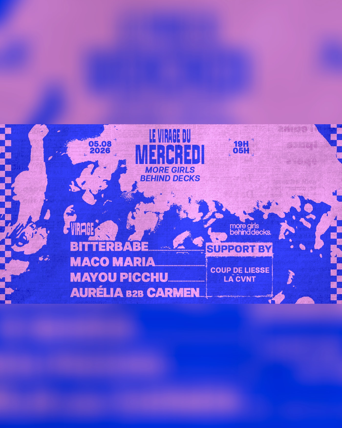 More Girls Behind Decks x Le Virage du Mercredi: Bitter Babe, Maco Maria, Mayou Picchu