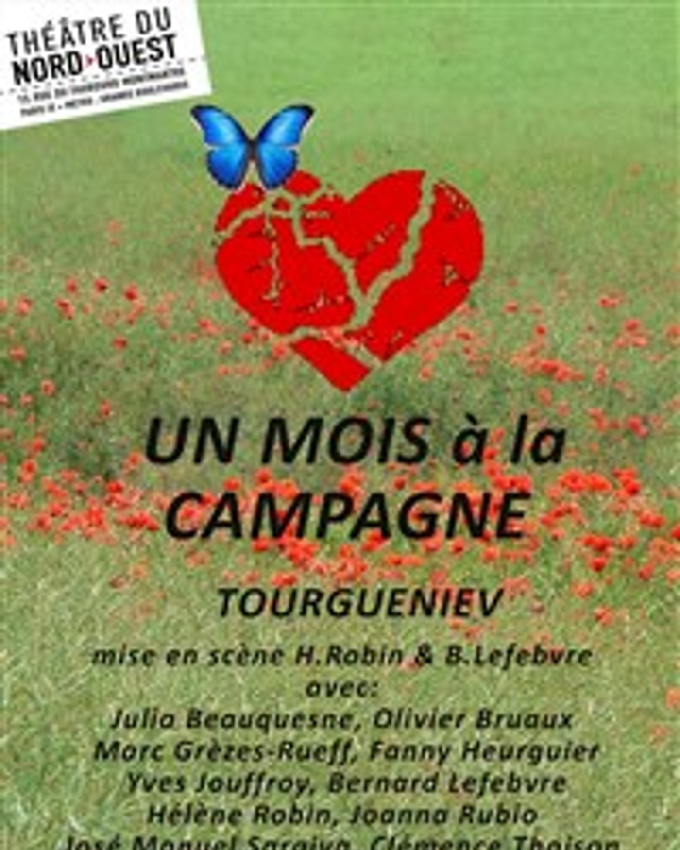 Poster for the show Un mois à la campagne, Theatre du Nord — Ouest