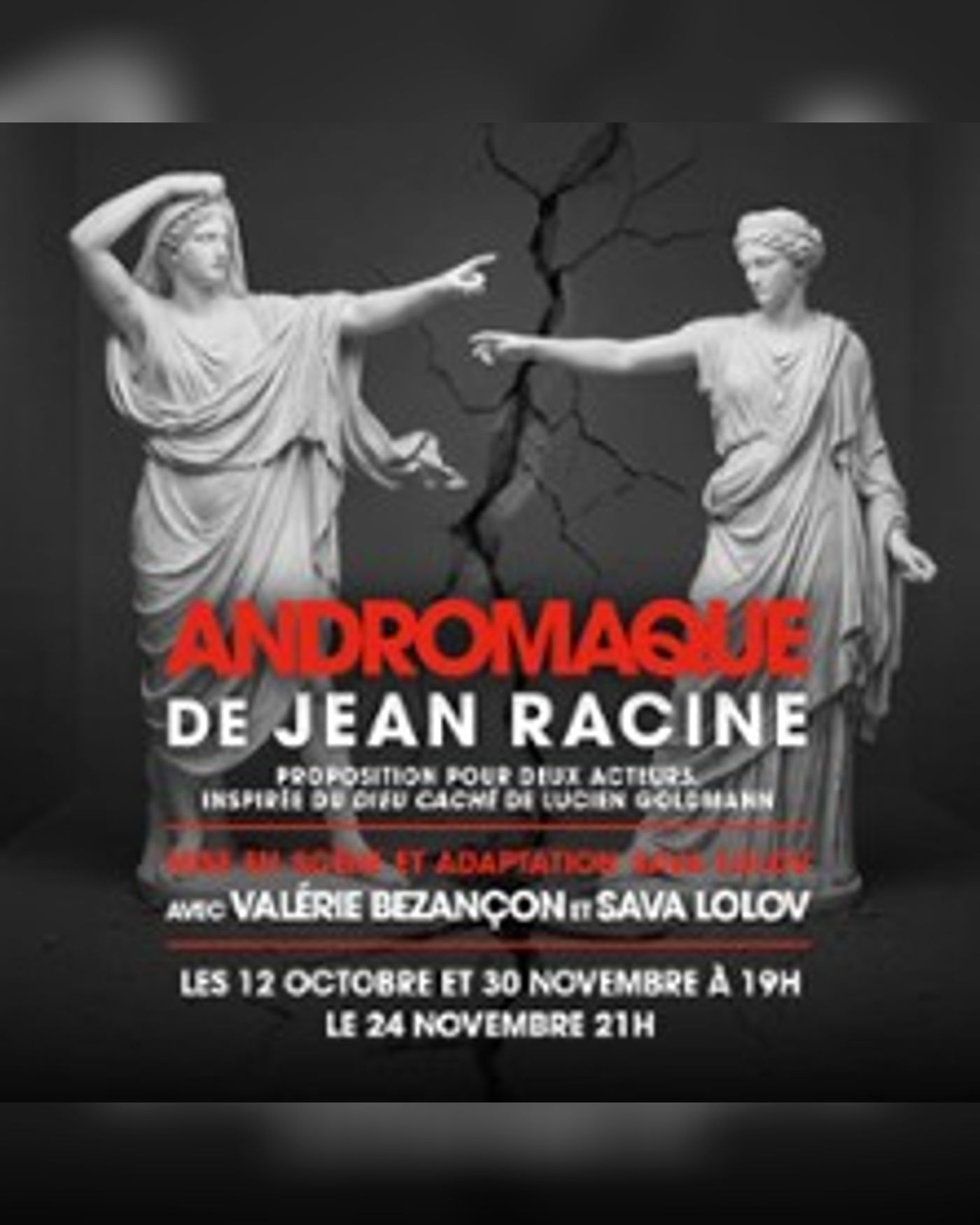 Affiche du concert Andromaque, Poche Montparnasse Pte Salle