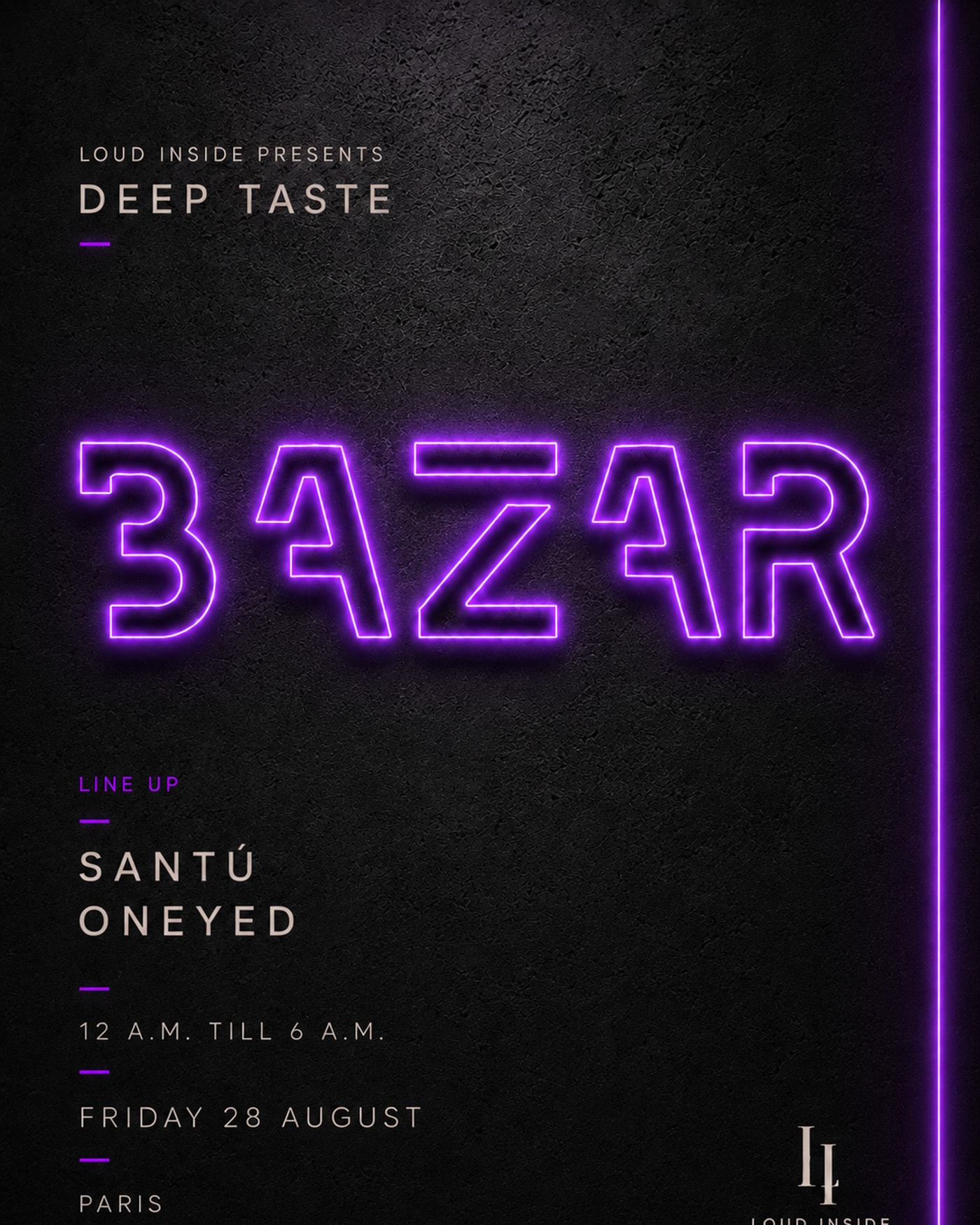 Affiche du concert Deep Taste, Le Bazar