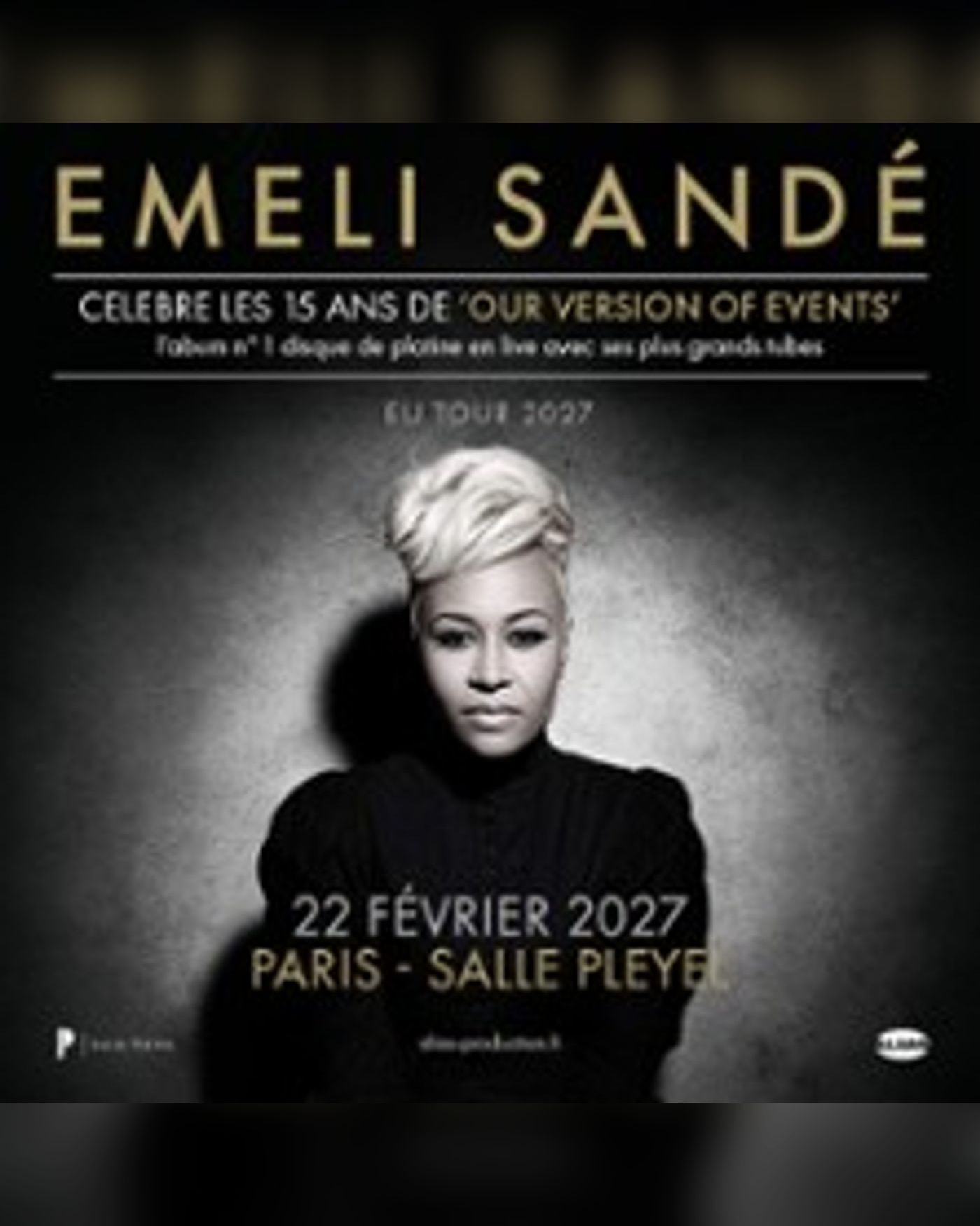 Poster for the concert Emeli Sandé, Salle Pleyel
