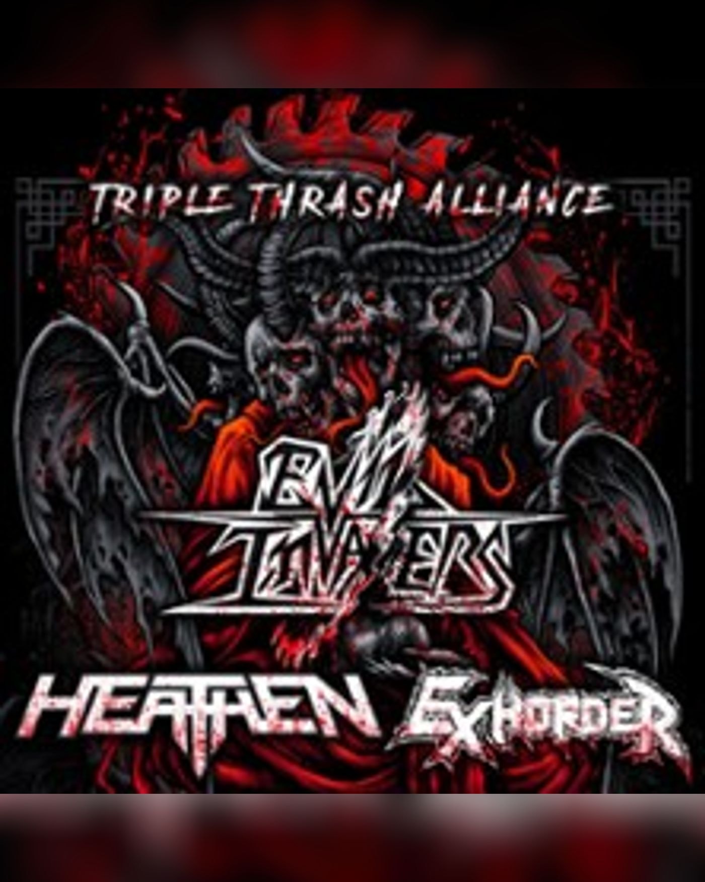 Affiche du concert Evil Invaders & Exhorder & Heathen, Petit Bain