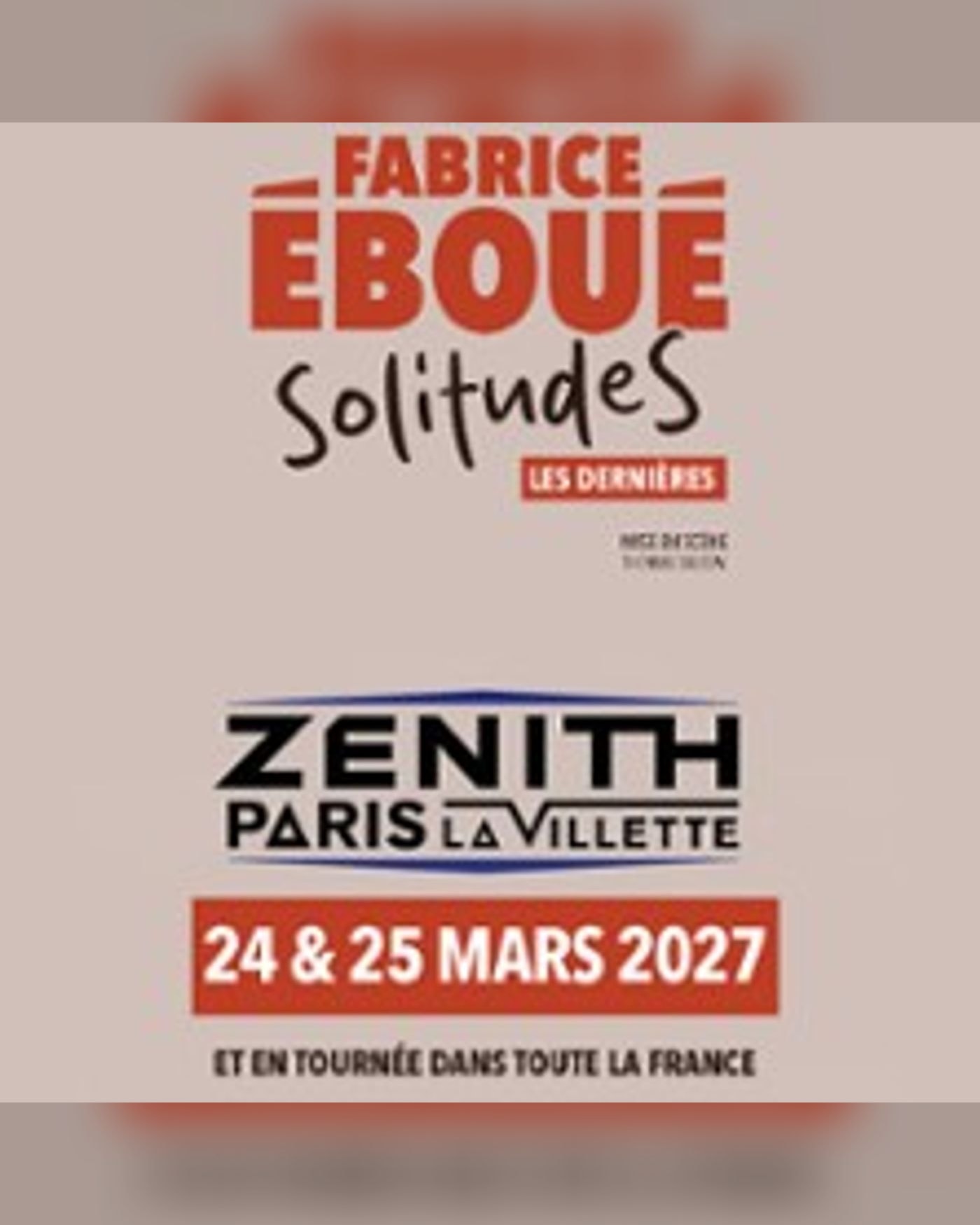 Affiche du spectacle Fabrice Eboué, Zénith Paris - La Villette