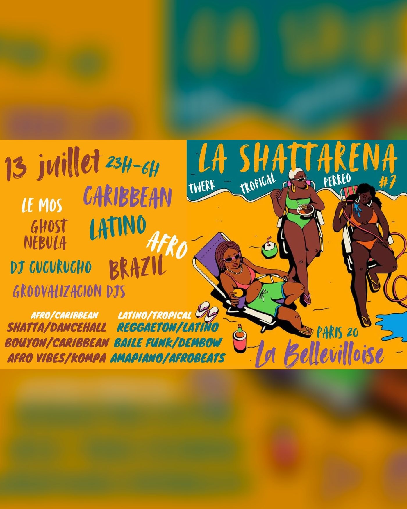 La Shattarena #7 - Afro-Caribbean & Tropical vibes Party à La Bellevilloise