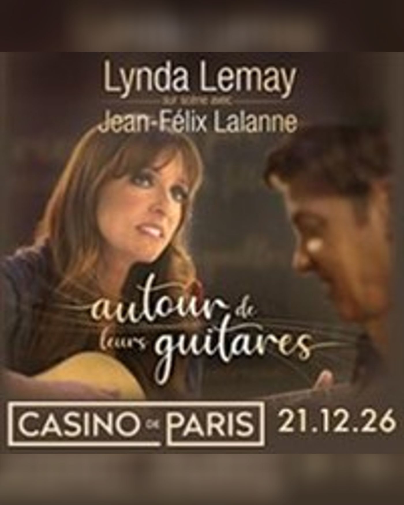 Poster for the concert Lynda Lemay et Jean-Felix Lalanne, Casino de Paris