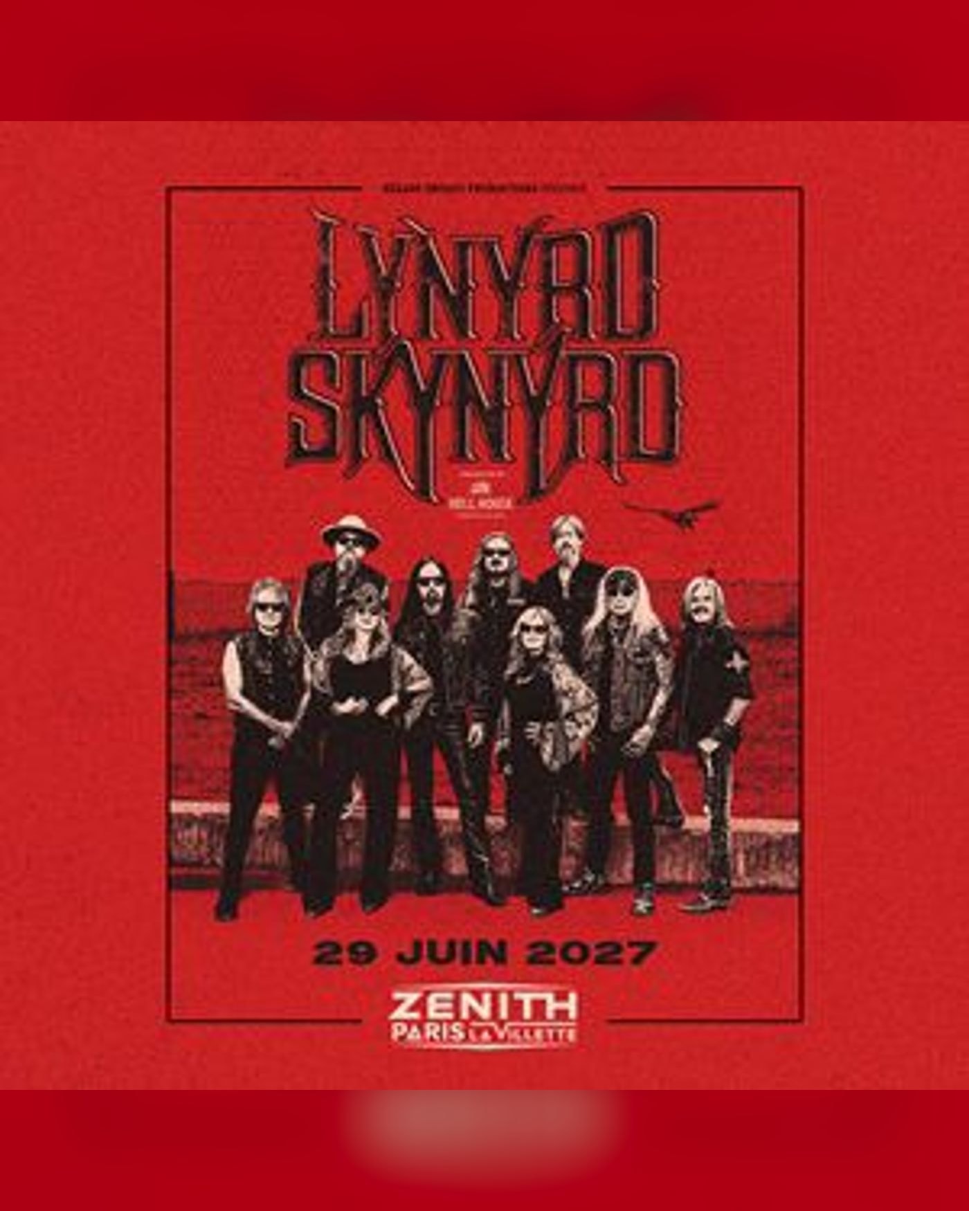 Affiche du concert Lynyrd Skynyrd, Zénith Paris - La Villette