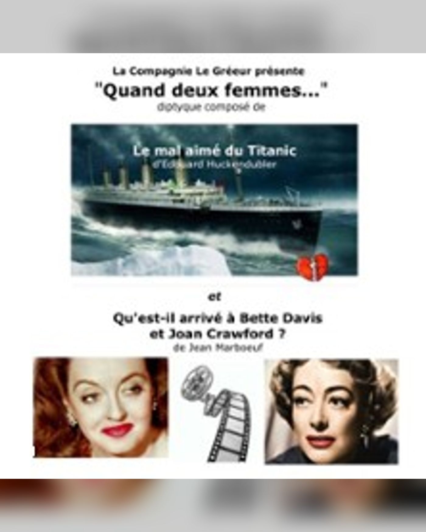 Affiche du spectacle Quand deux femmes..., Théâtre de l'Ile Saint-Louis Paul Rey