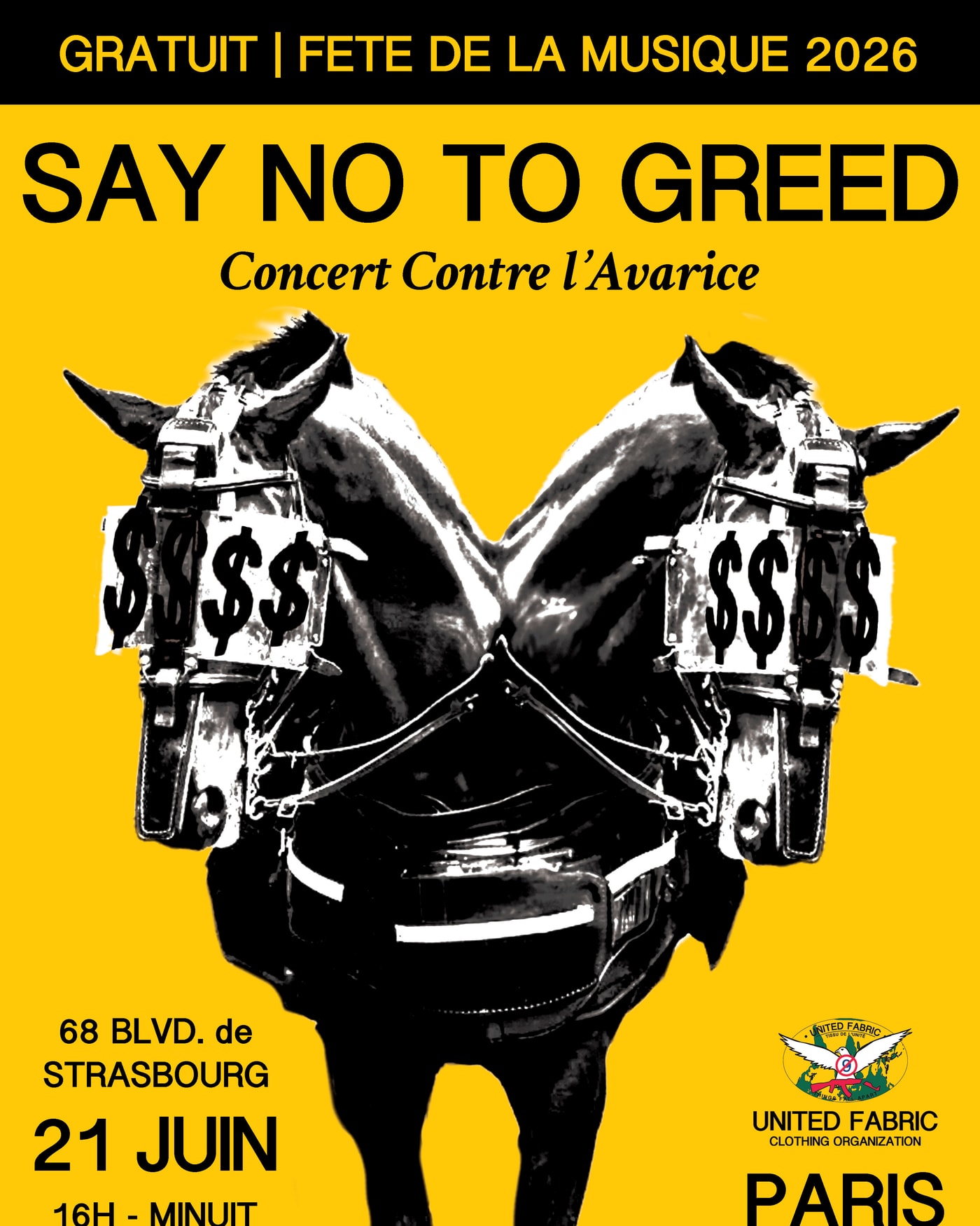 SAY NO TO GREED Concert contre l'avarice