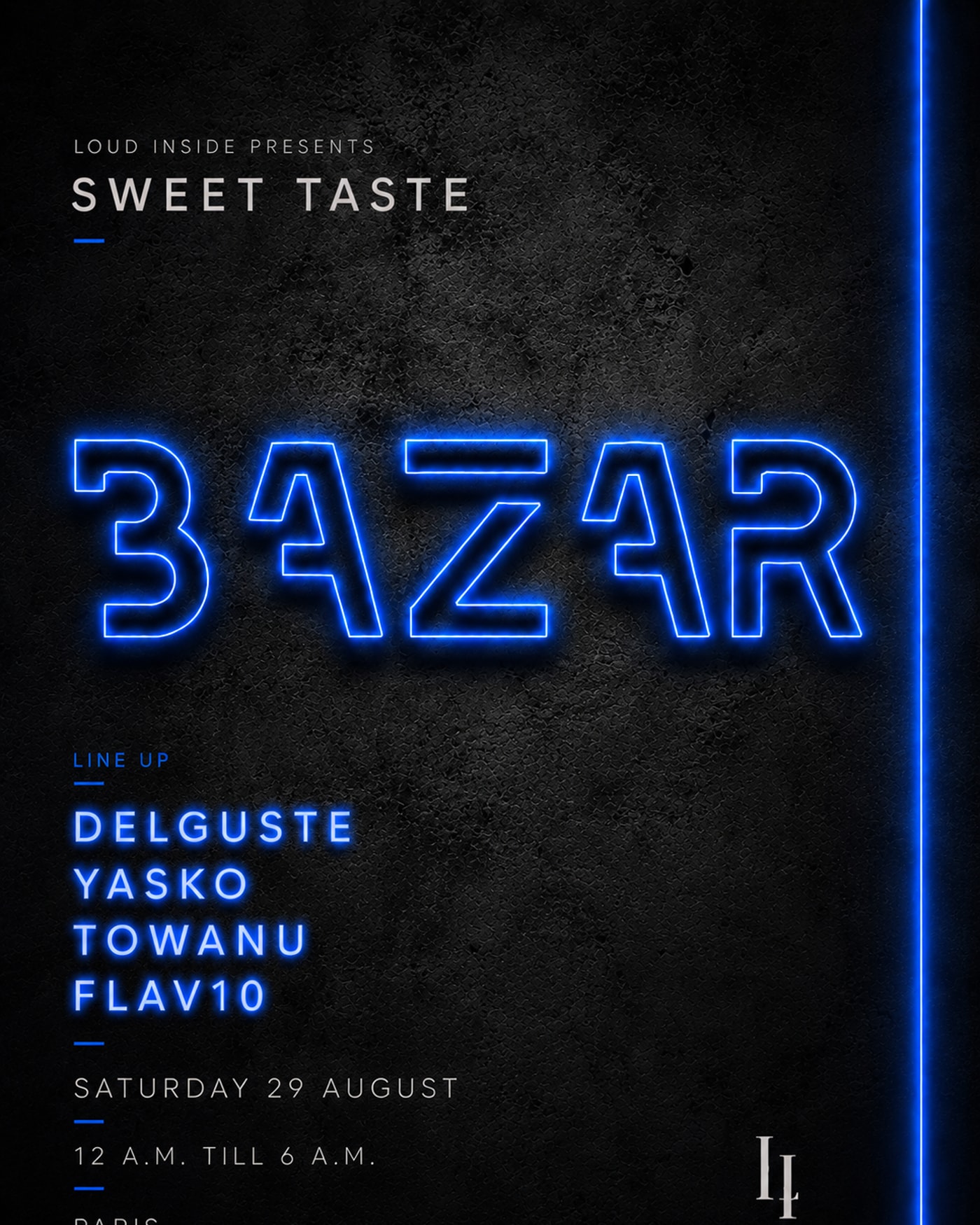 Affiche du concert Sweat Taste, Le Bazar