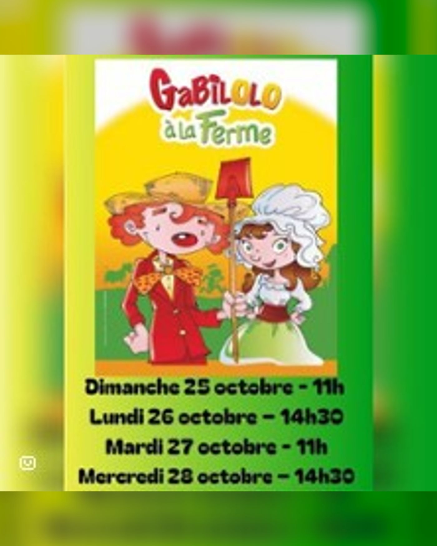 Affiche de l’Aufführung GABILOLO à la ferme, Coul' Theatre