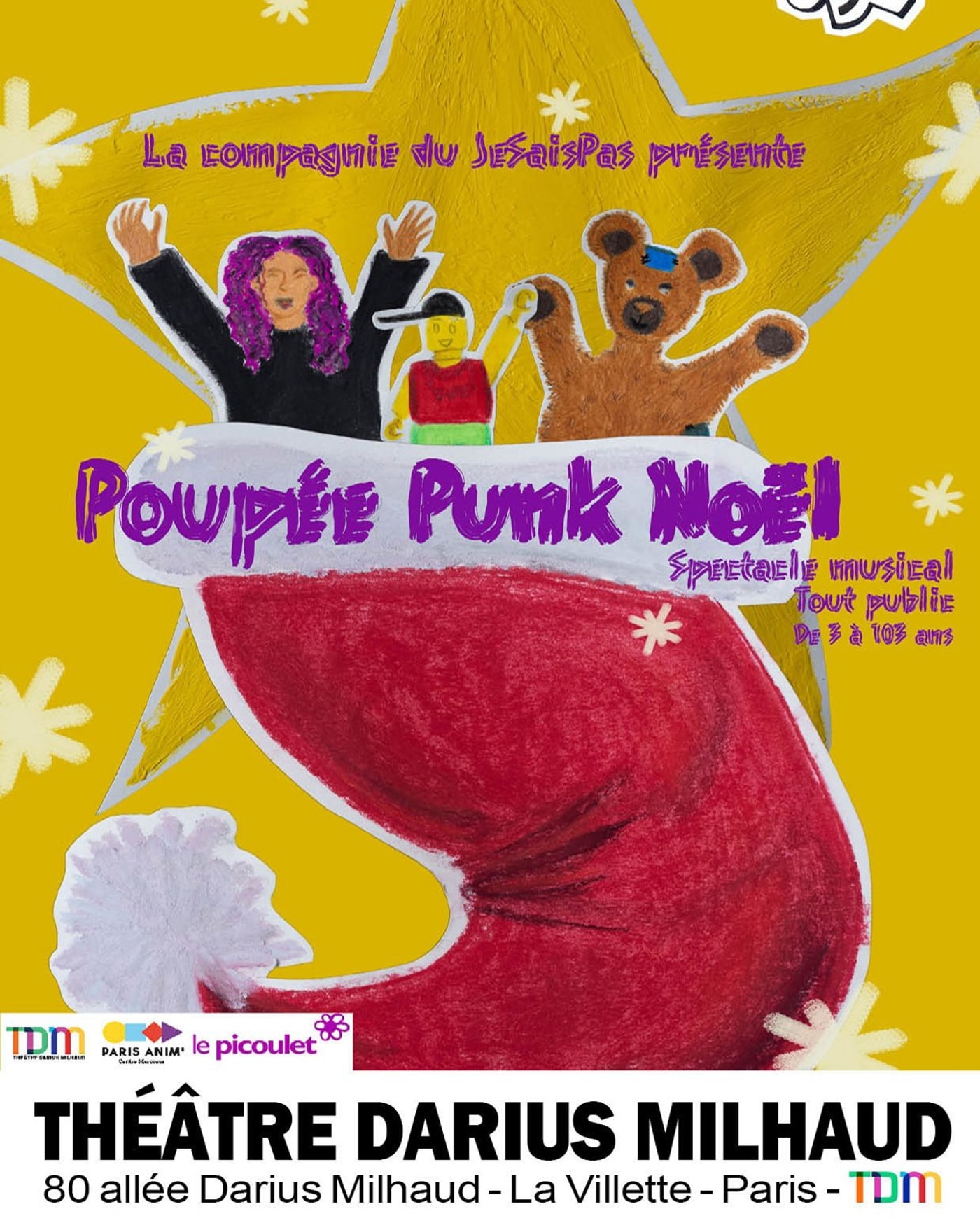 Cartel del espectáculo Poupée Punk Noël, Théâtre Darius Milhaud