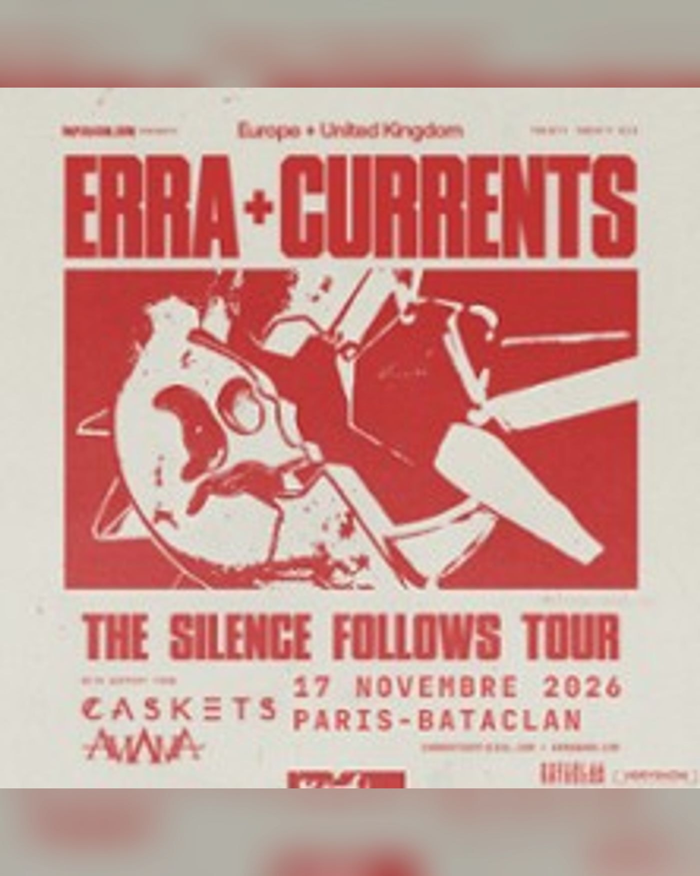 Affiche du concerto Currents + Erra, Bataclan