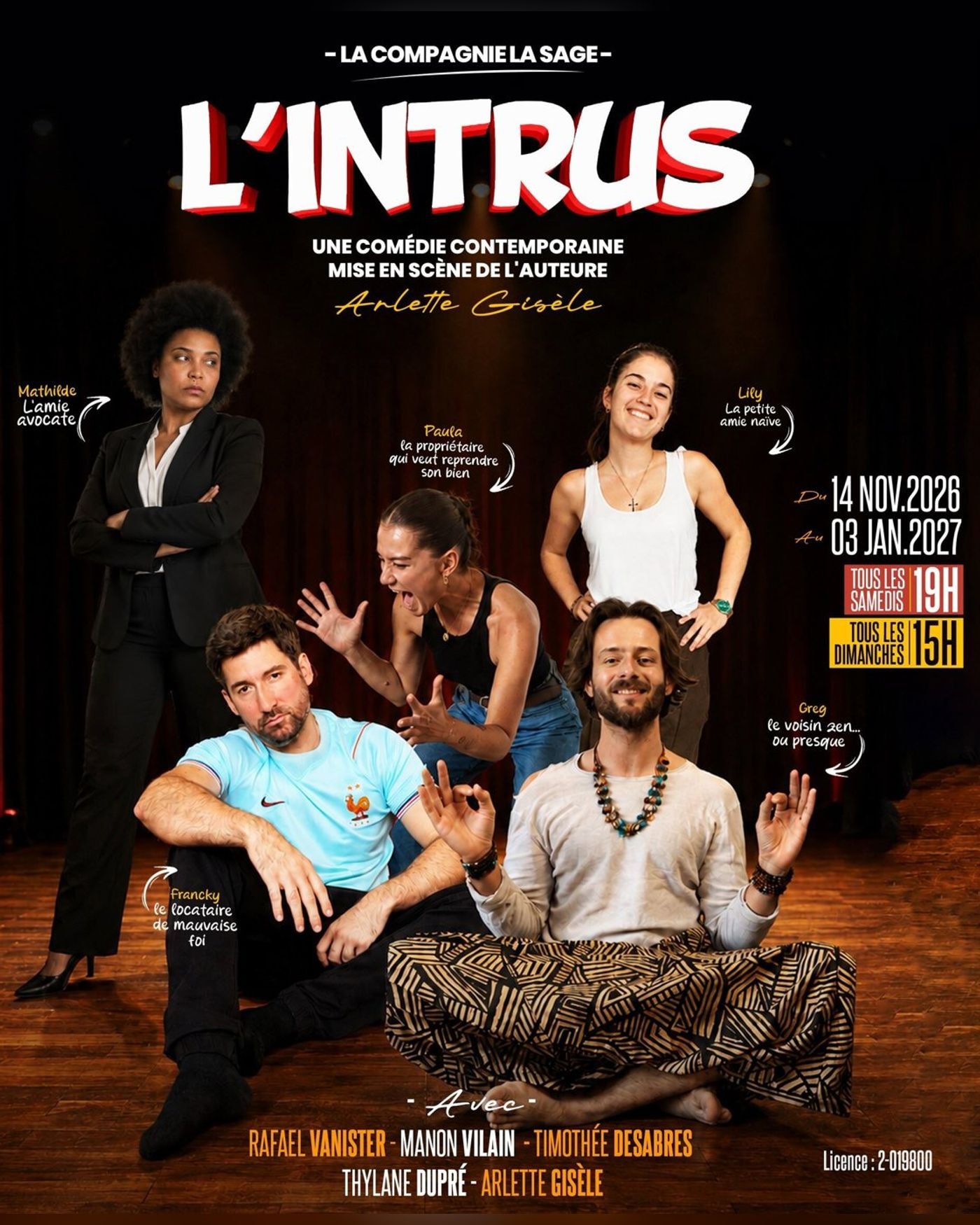 Cartel del espectáculo L'intrus, Théâtre La Croisée des Chemins - Salle Paris-Belleville