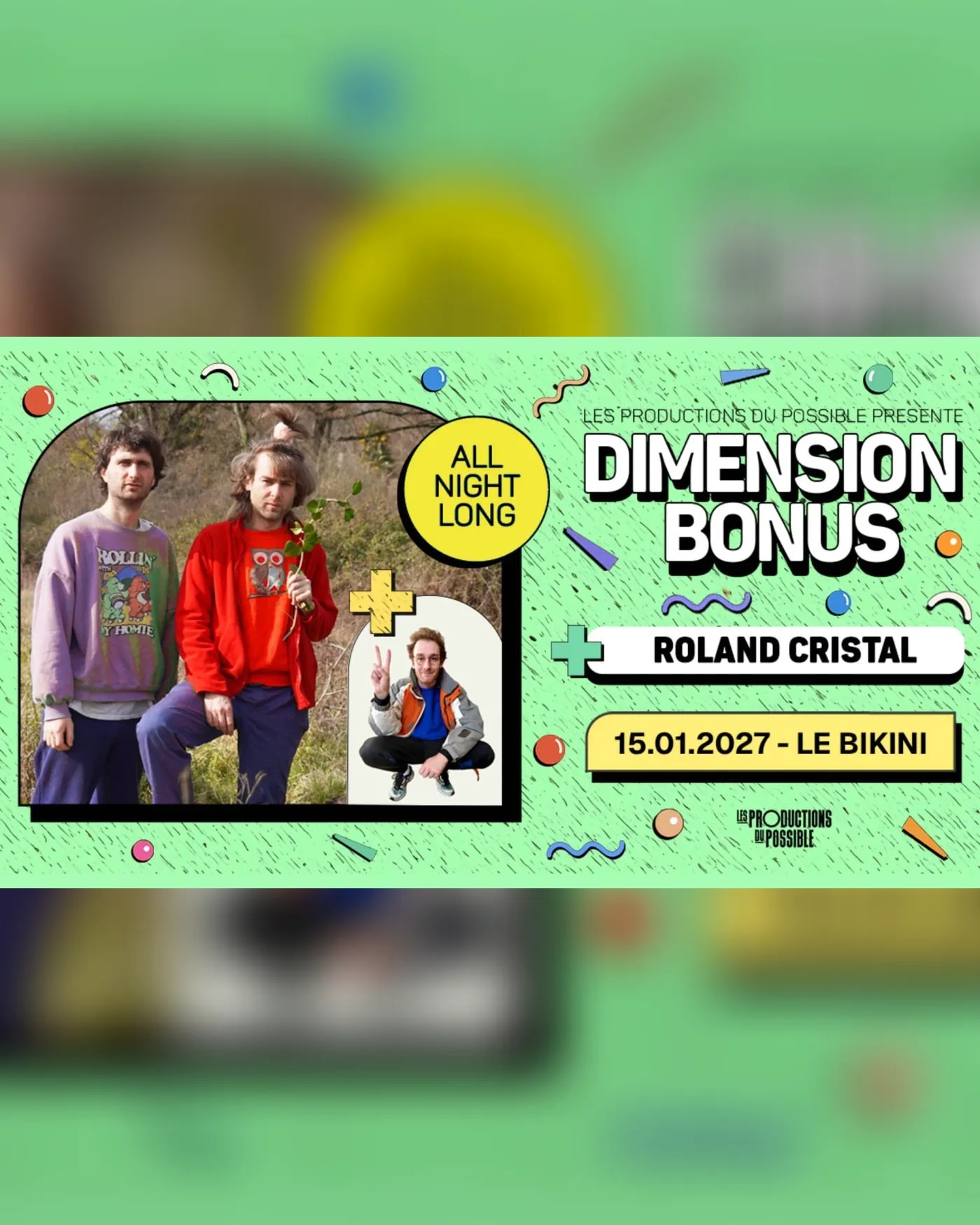 Affiche du Konzert ROLAND CRISTAL + DIMENSION BONUS all night long !, Le Bikini