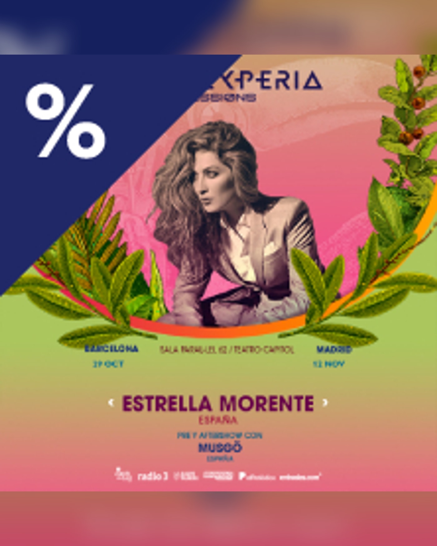 Cartel del concierto Iberoexperia Sessions: Estrella Morente, Sala Paral·lel 62