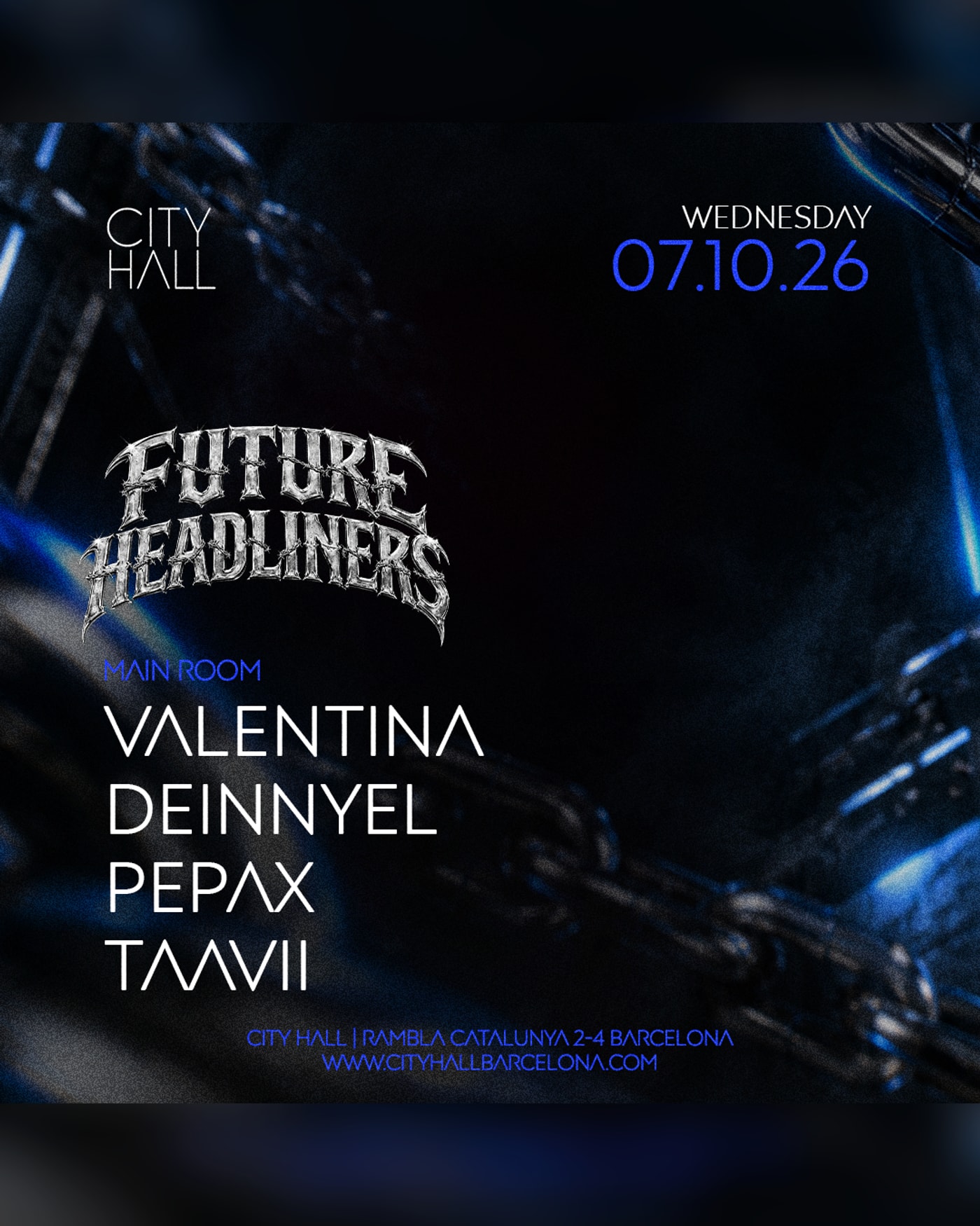 Cartel del concierto Future Headliners, City Hall