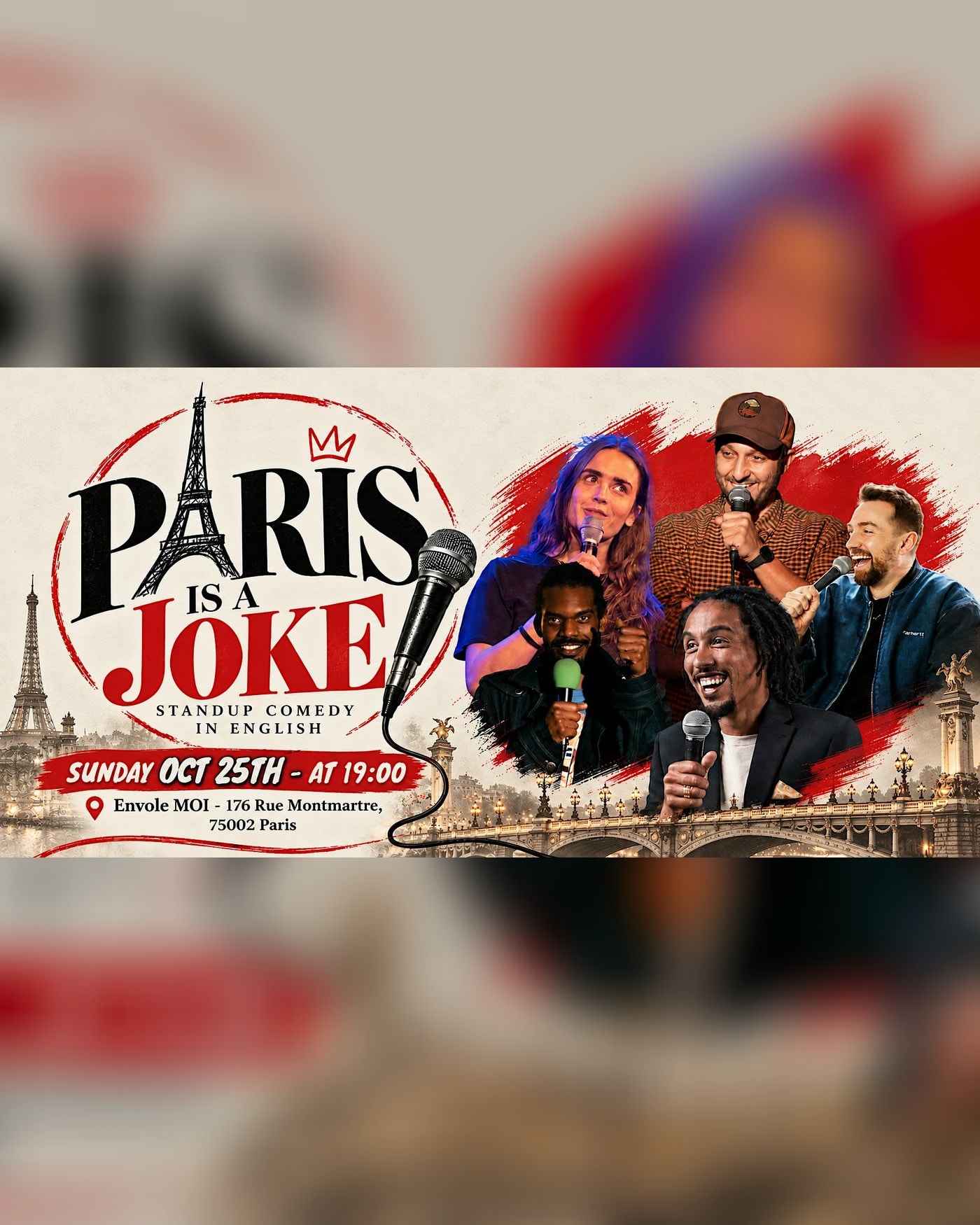 Affiche du spectacle Paris is a Joke - Stand up comedy in English, Envole Moi