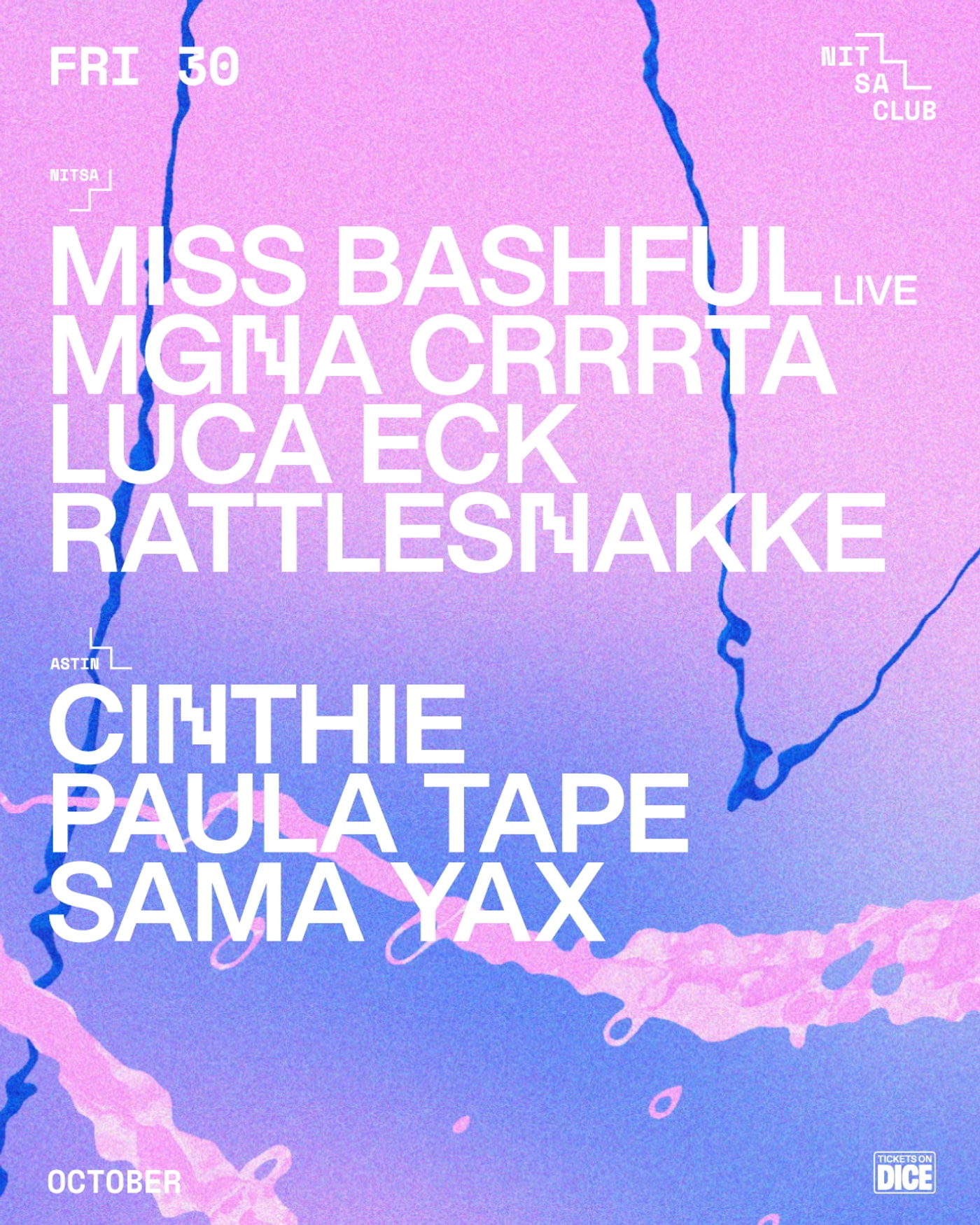 Cartel del concierto Miss Bashful, Nitsa Club