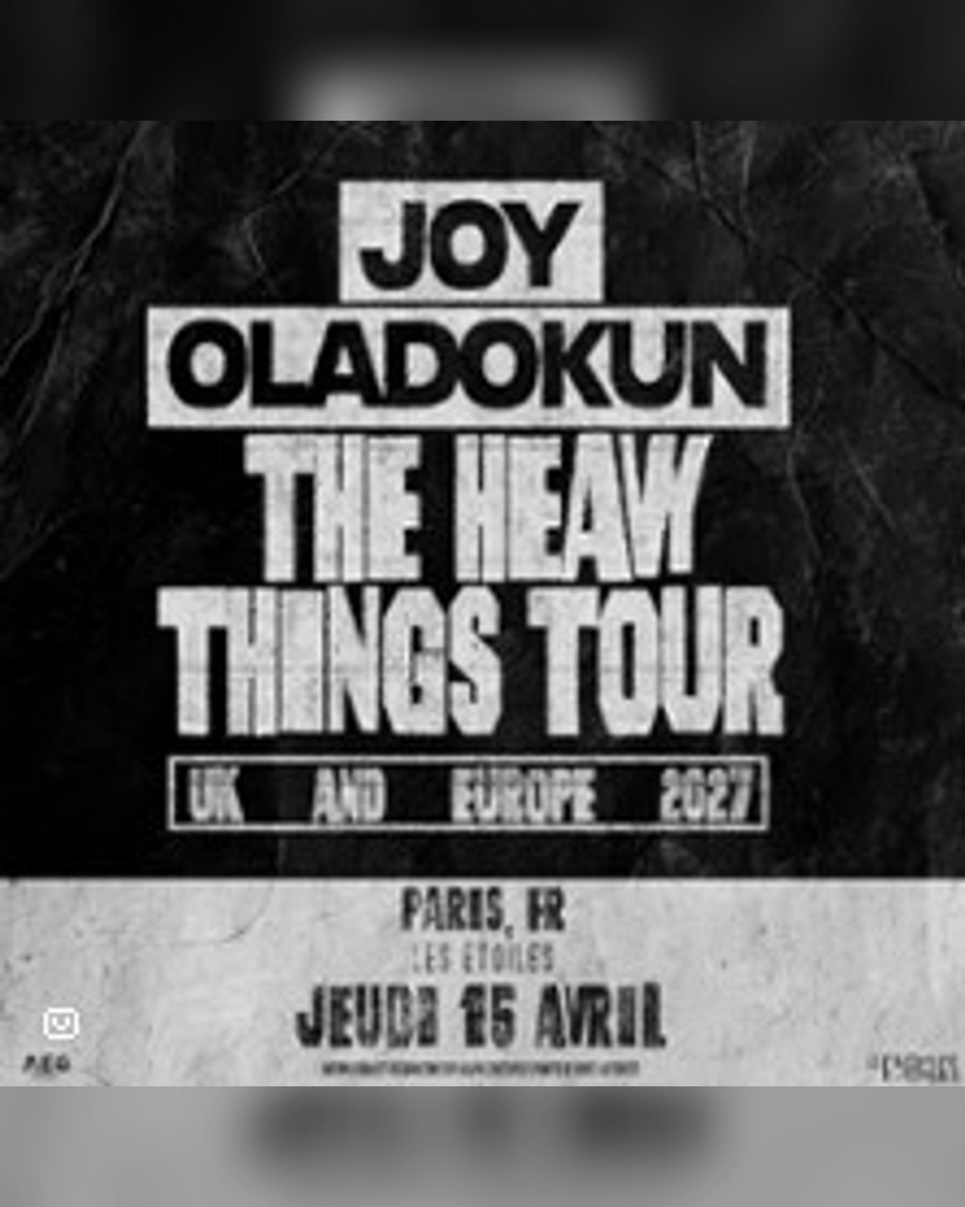 Affiche du concerto Joy Oladokun, Les Étoiles