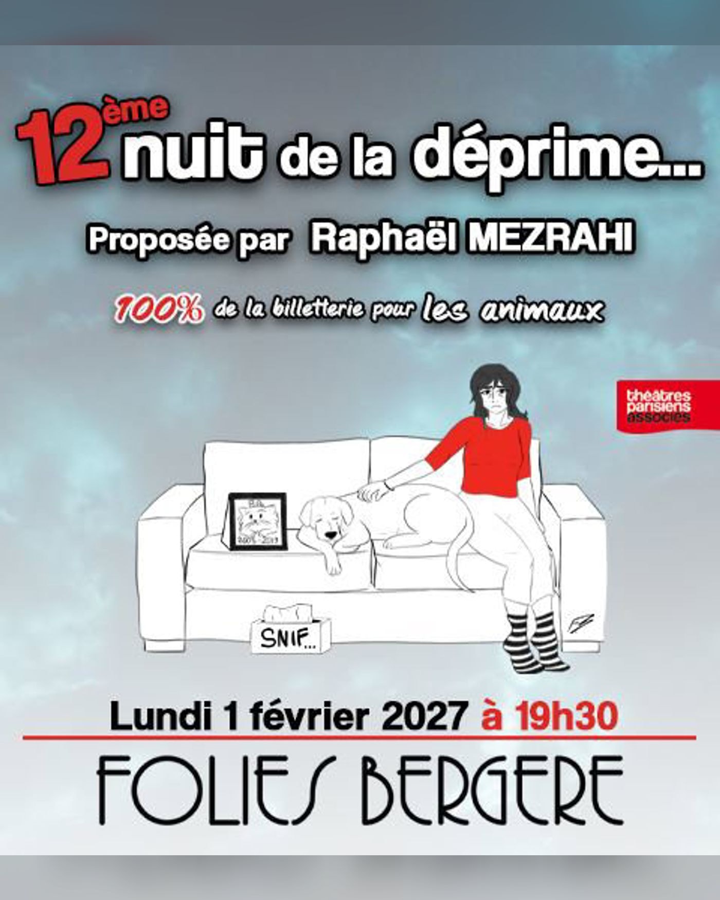 Cartel del concierto La Nuit de la Déprime, Folies Bergère