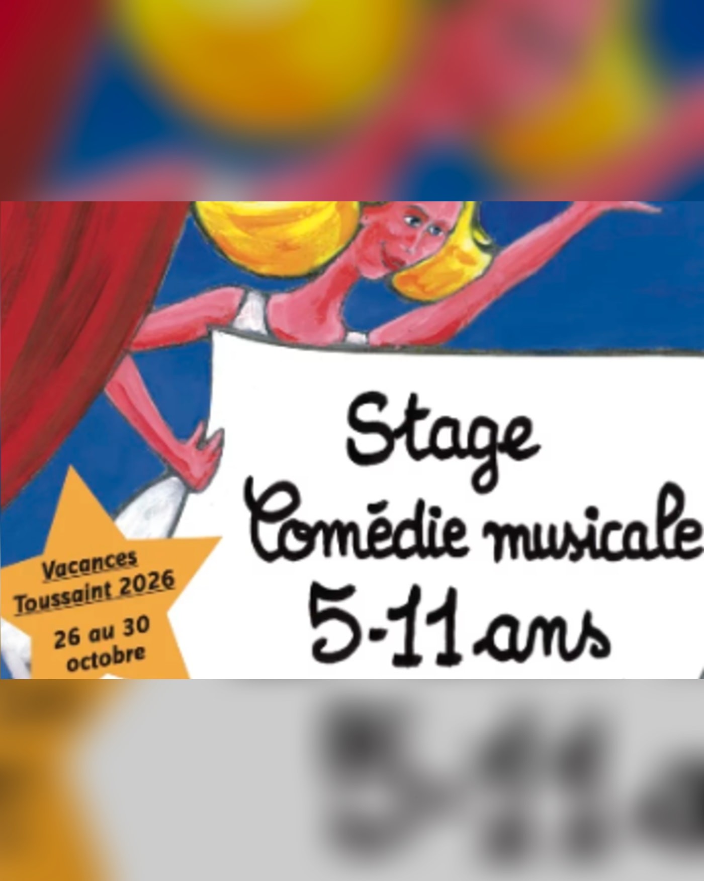 Stages enfant Comédie Musicale vacances Toussaint 2026