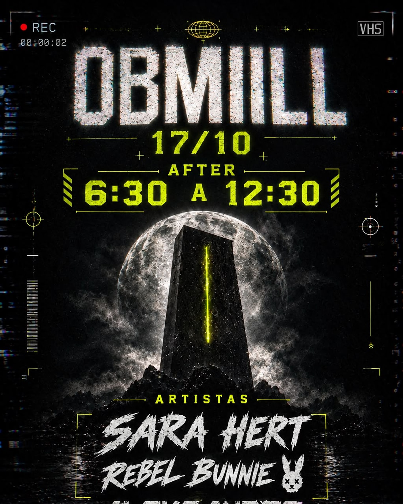 Poster for the concert Obmiill, TBA - obmiill