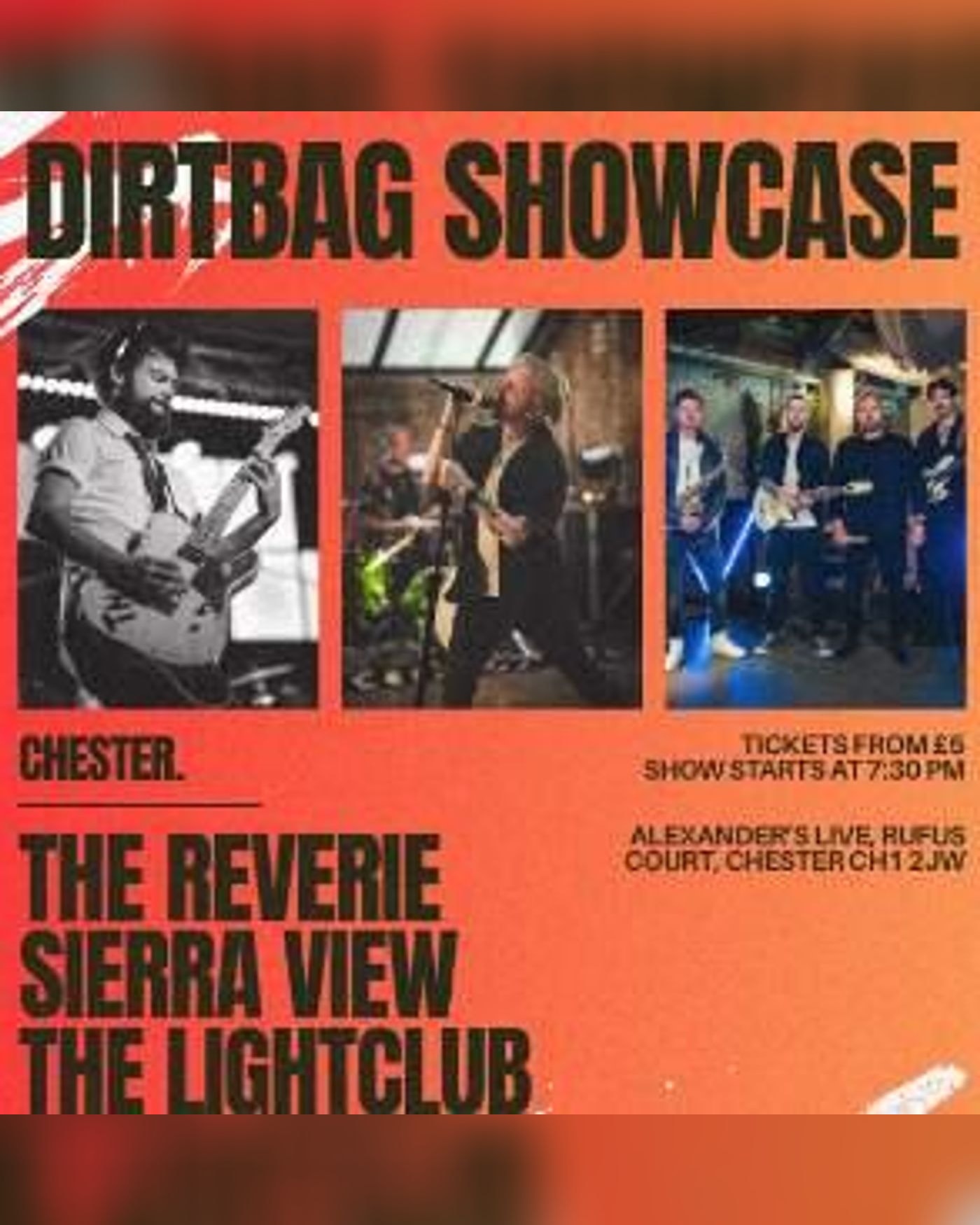 Affiche du concerto Dirtbag Entertainment: Live Band Showcase, Alexander's Live