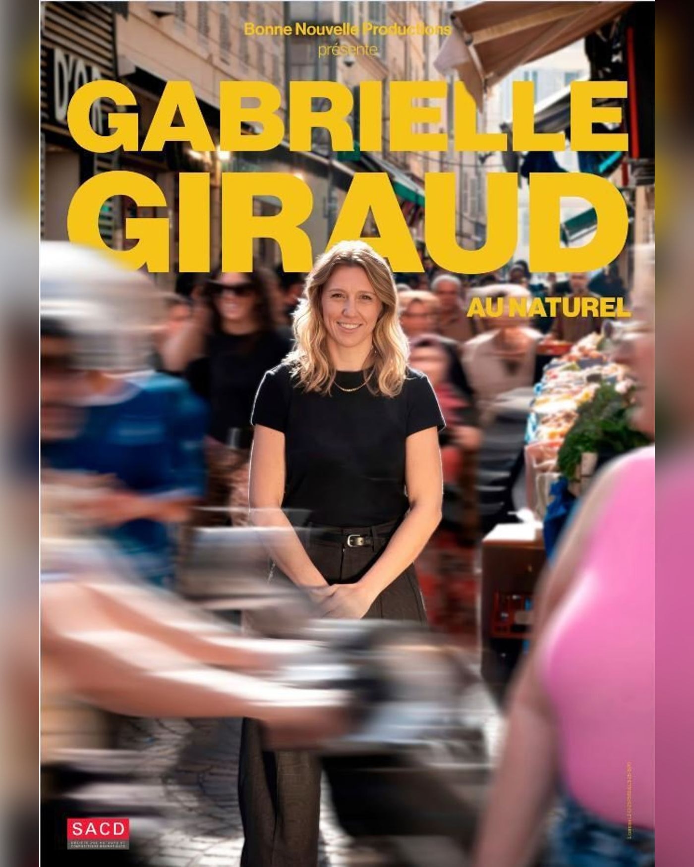 Poster for the show Gabrielle Giraud - Au Naturel, Tournée, Théâtre de la Clarté