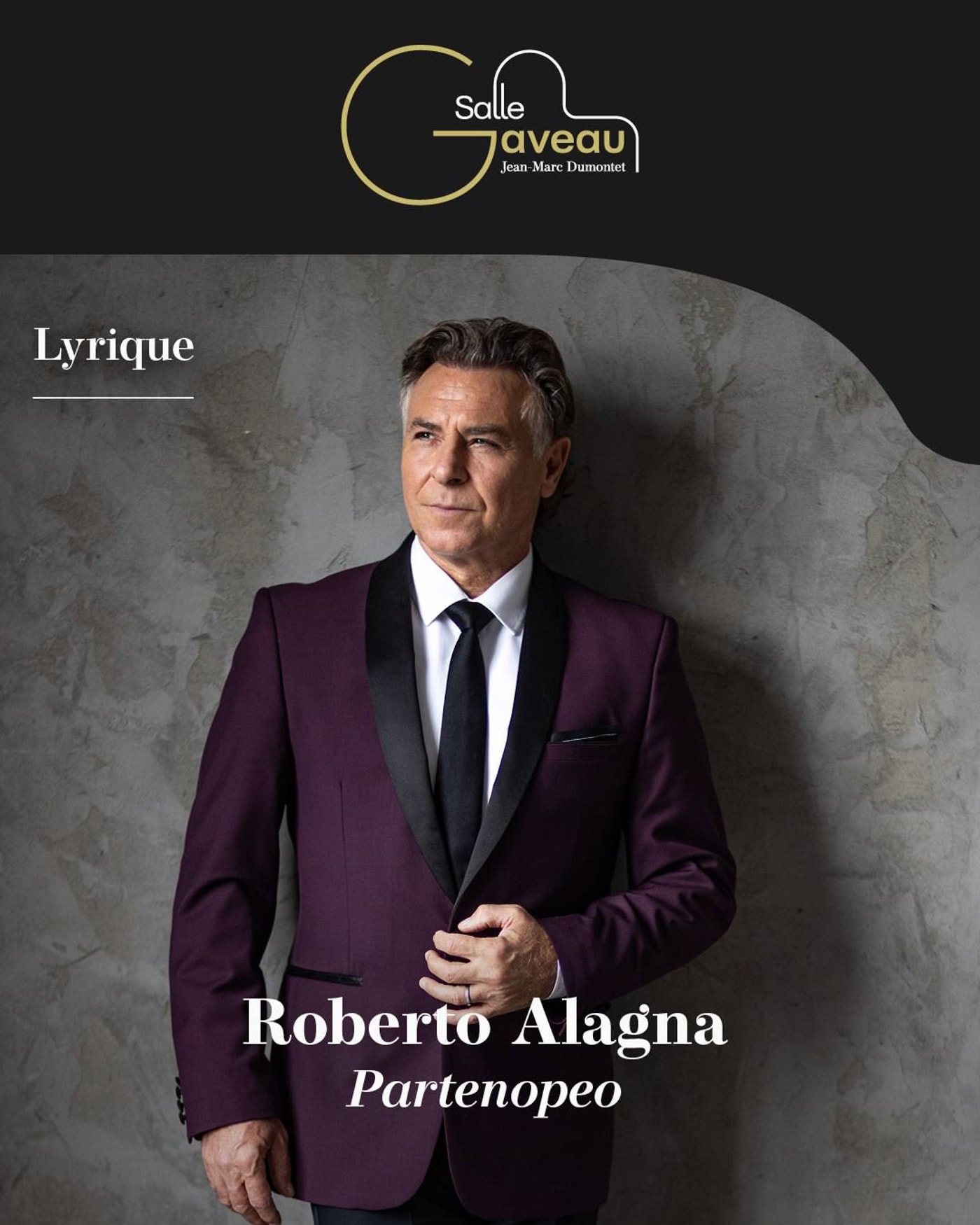 Poster for the concert Roberto Alagna - Partenopeo, Salle Gaveau