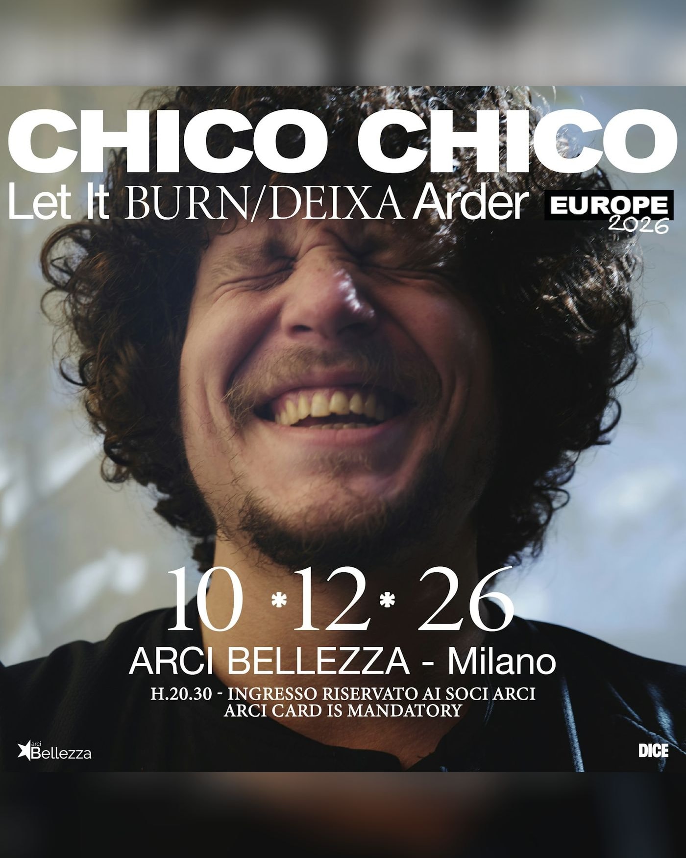 Affiche du Konzert Chico Chico, Arci Bellezza