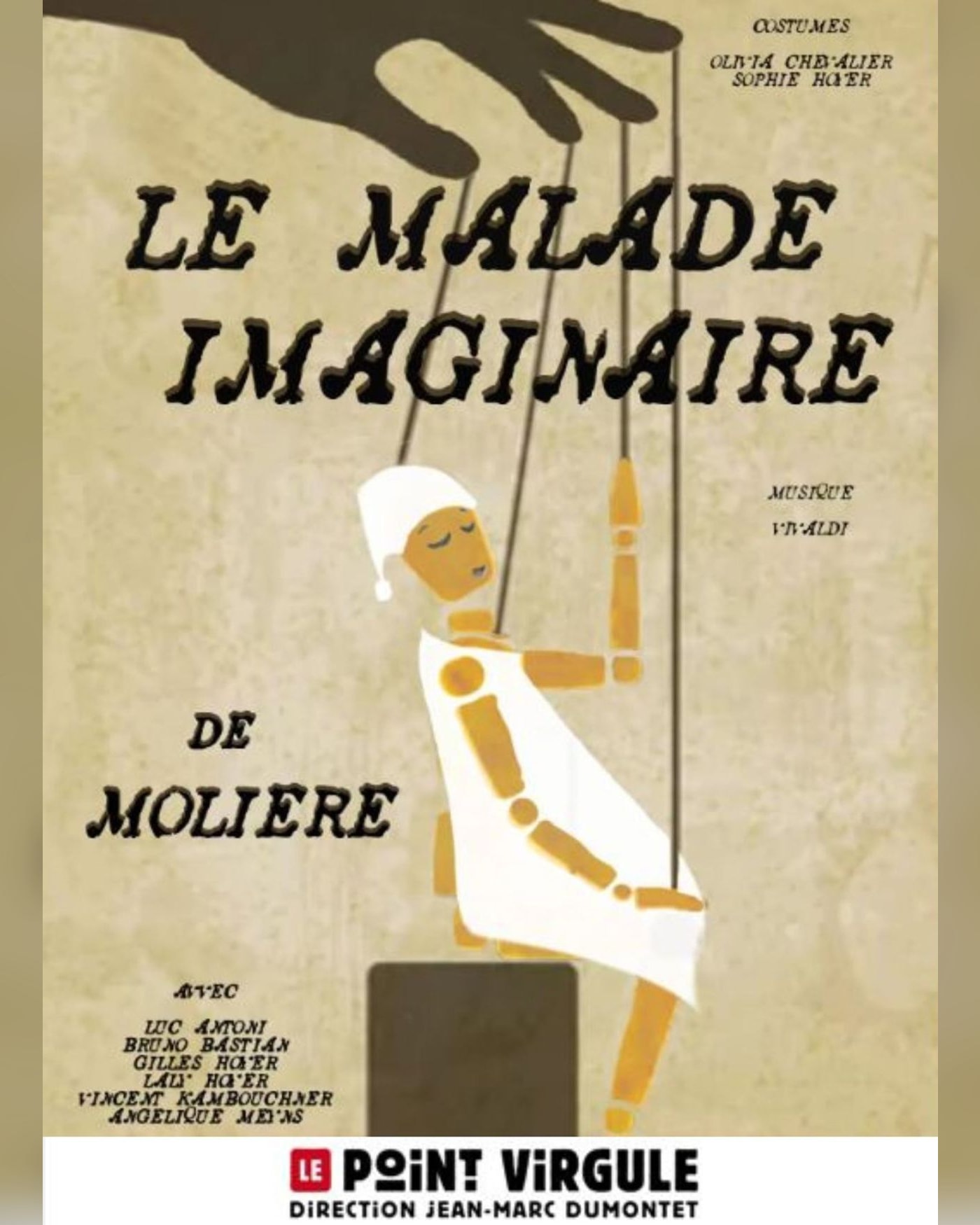 Cartel del espectáculo Le malade imaginaire, Le Point-Virgule