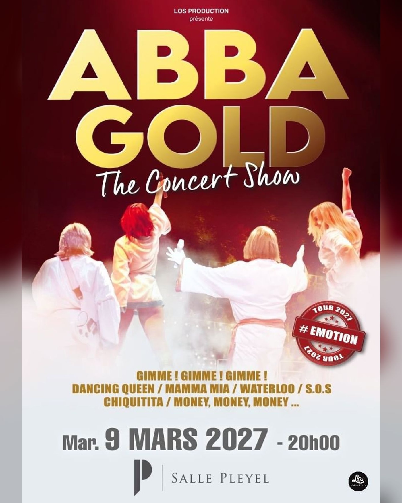 Affiche du concert Abba Gold, Salle Pleyel
