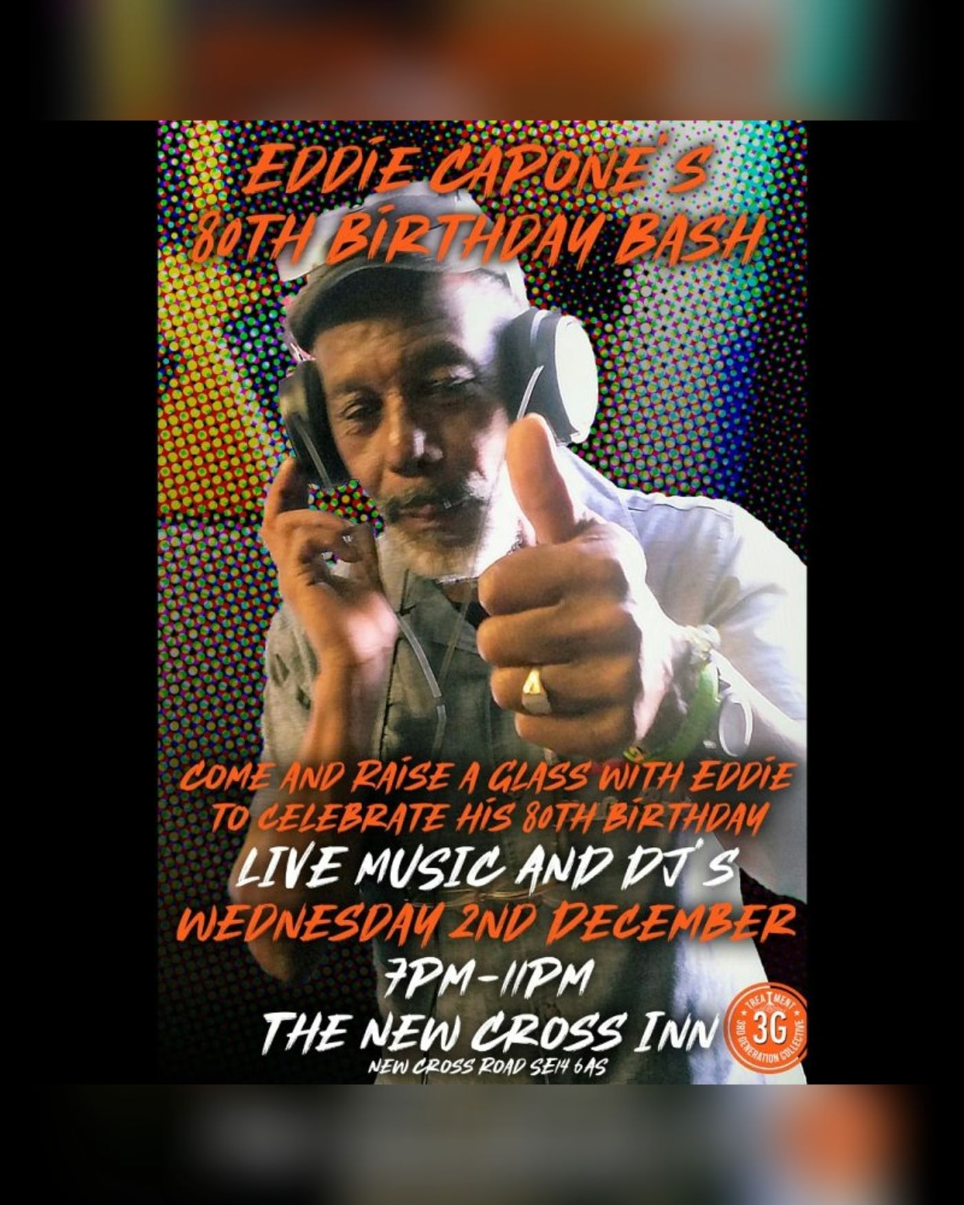 Affiche du concert Eddie Capone's 80th Birthday Bash, New Cross Inn