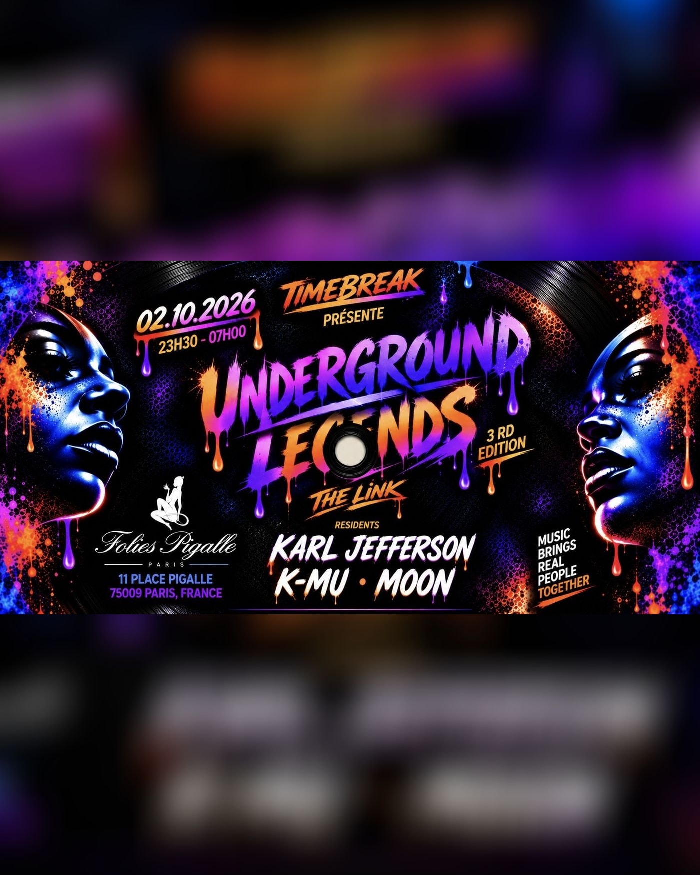 Affiche du concerto Underground Legends #3 The Link, Folies Pigalle