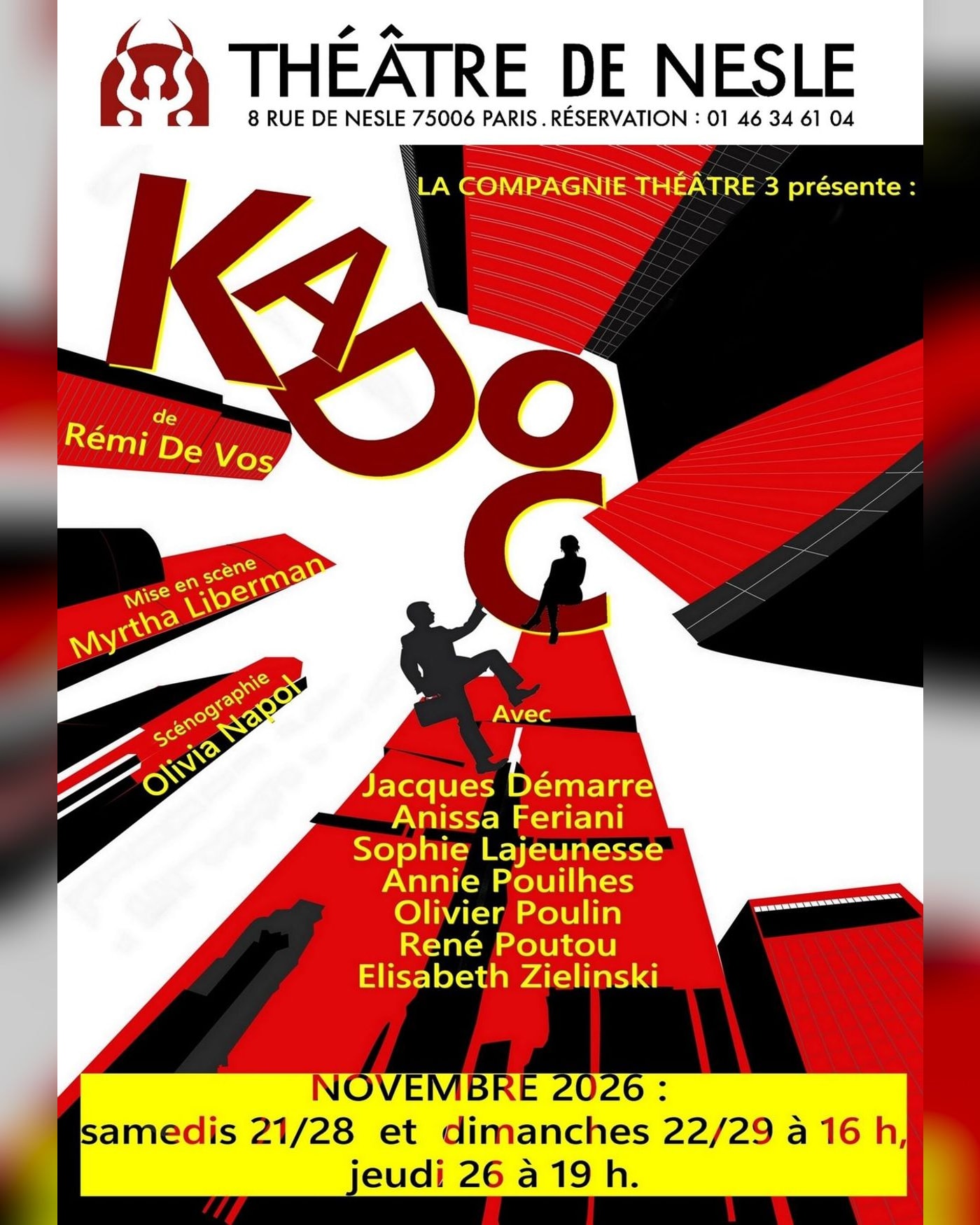 Cartel del espectáculo Kadoc, Théâtre de Nesle - grande salle
