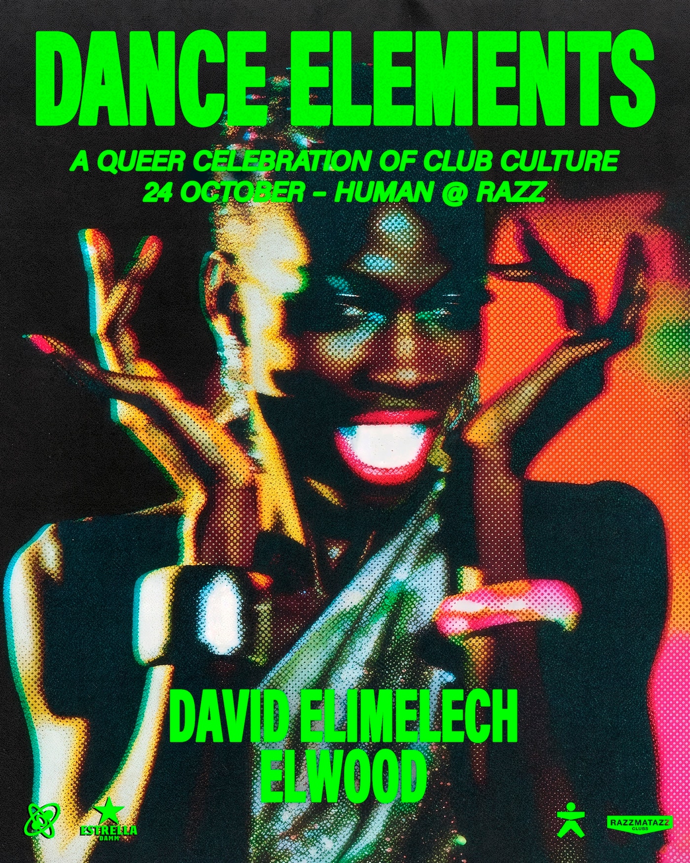 Cartel del concierto Dance Elements with David Elimelech & Elwood at Lolita Room 3, Human Club