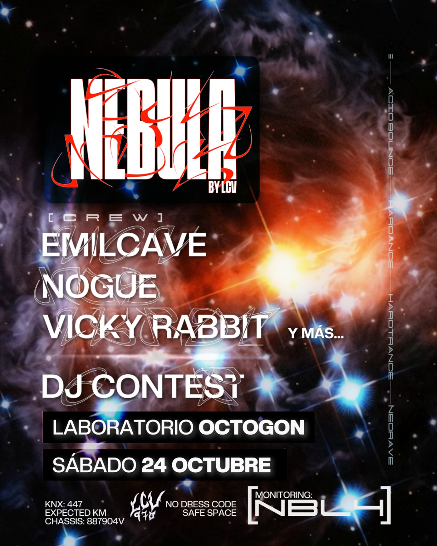 Poster for the concert NÉBULA by LCV, Laboratorio Octogon