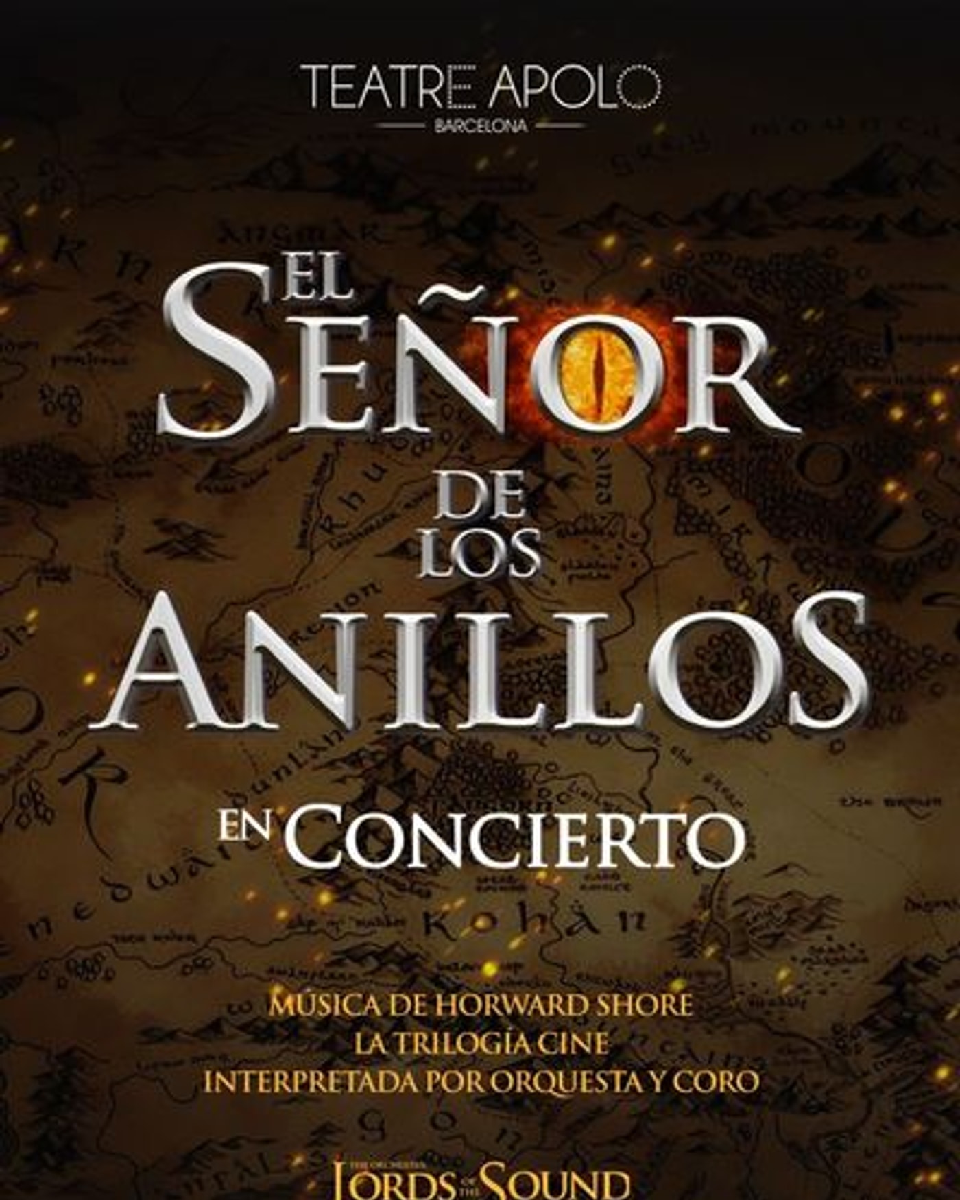 Poster for the concert El Señor de los Anillos en concierto, Teatro Apolo de Barcelona