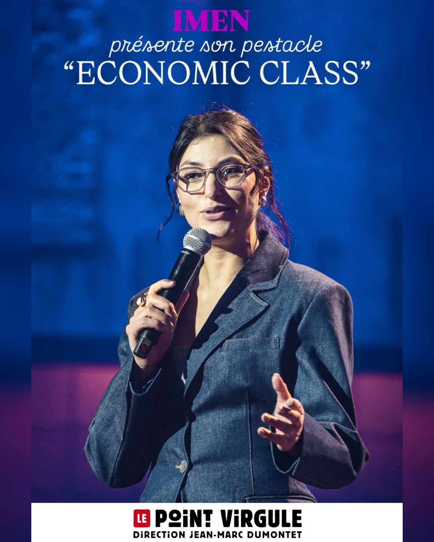 Poster for the show Imen Lahmar - Economic Class, Le Point-Virgule