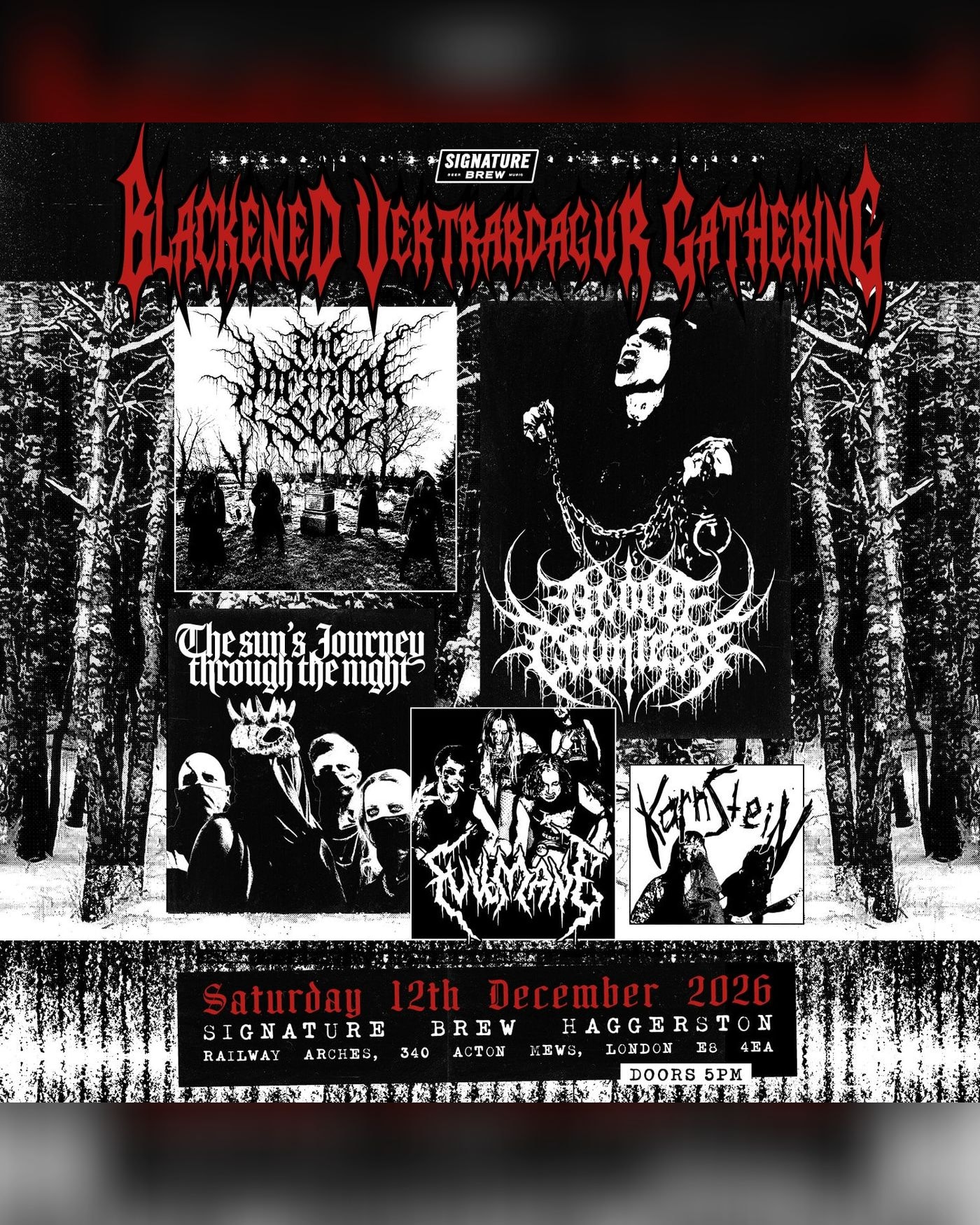 Poster for the concert Blackened Vertrardagur Gathering | London, Signature Brew Haggerston