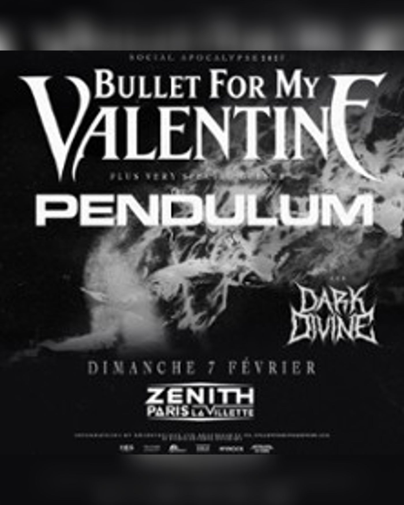 Affiche du Konzert Bullet For My Valentine + Very Special Guest : Pendulum, Zénith Paris - La Villette