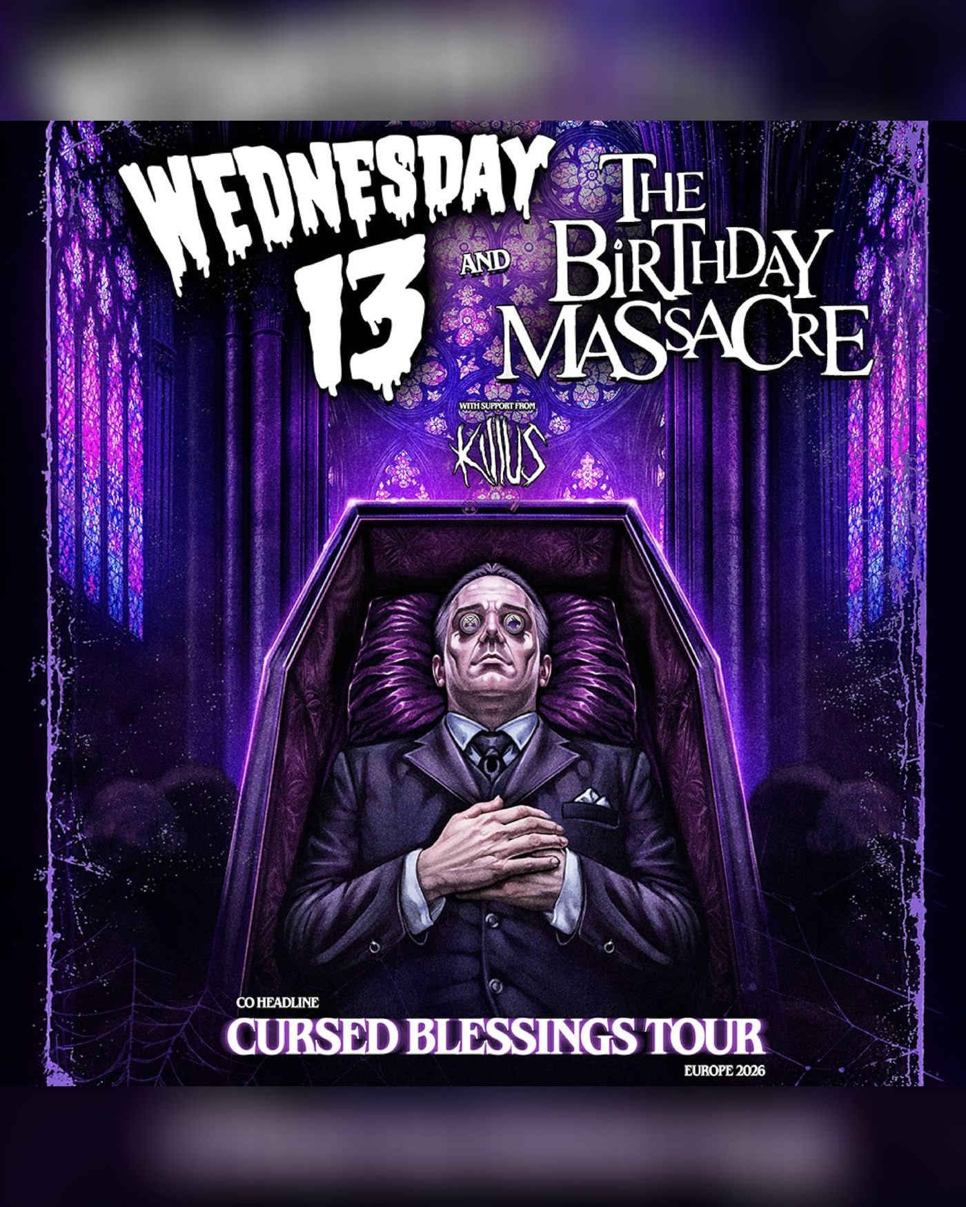 Poster for the concert Wednesday 13 & The Birthday Massacre, Electric Brixton