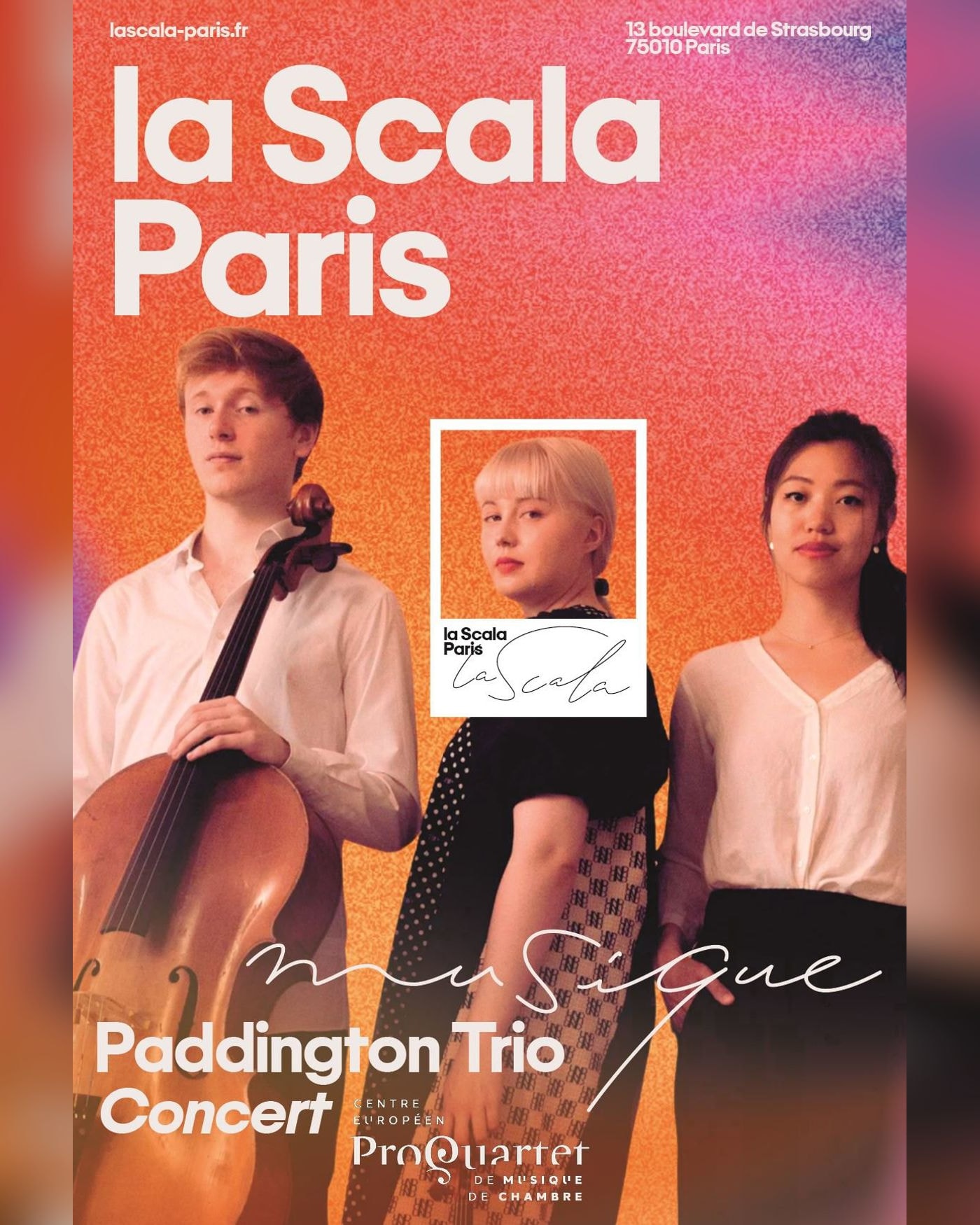 Cartel del concierto Paddington Trio, La Scala - La Piccola