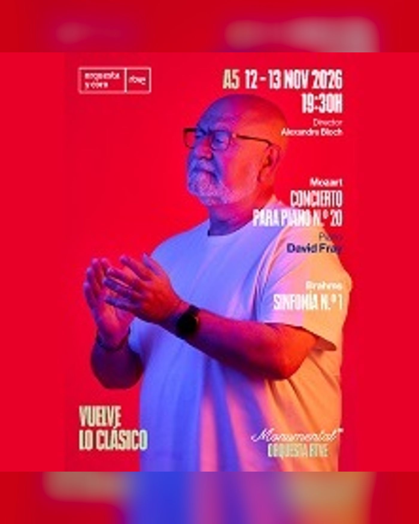 Poster for the concert Concierto sinfónico A/5 (Viernes), Teatro Monumental