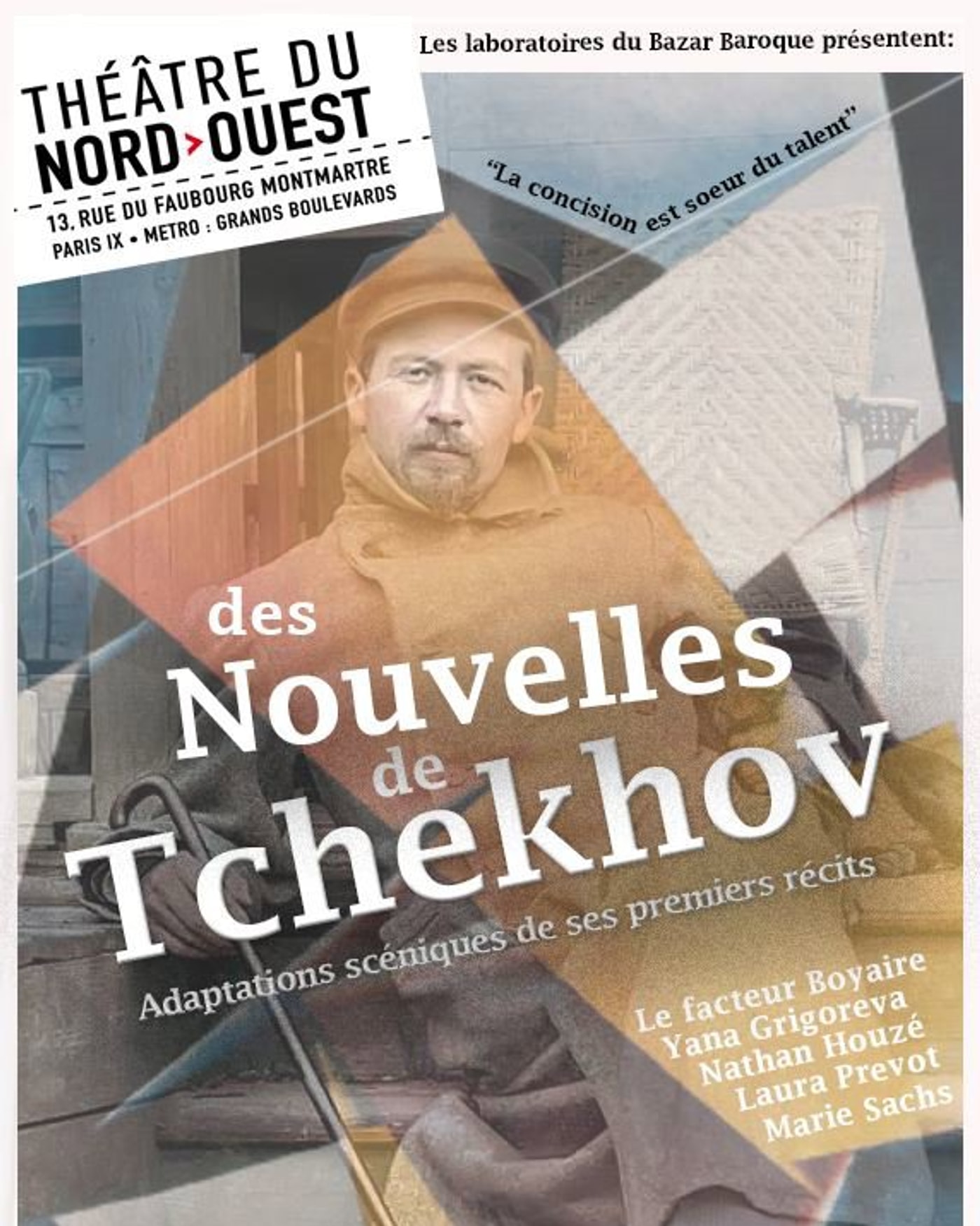 Cartel del espectáculo Des Nouvelles de Tchekhov, Theatre du Nord — Ouest