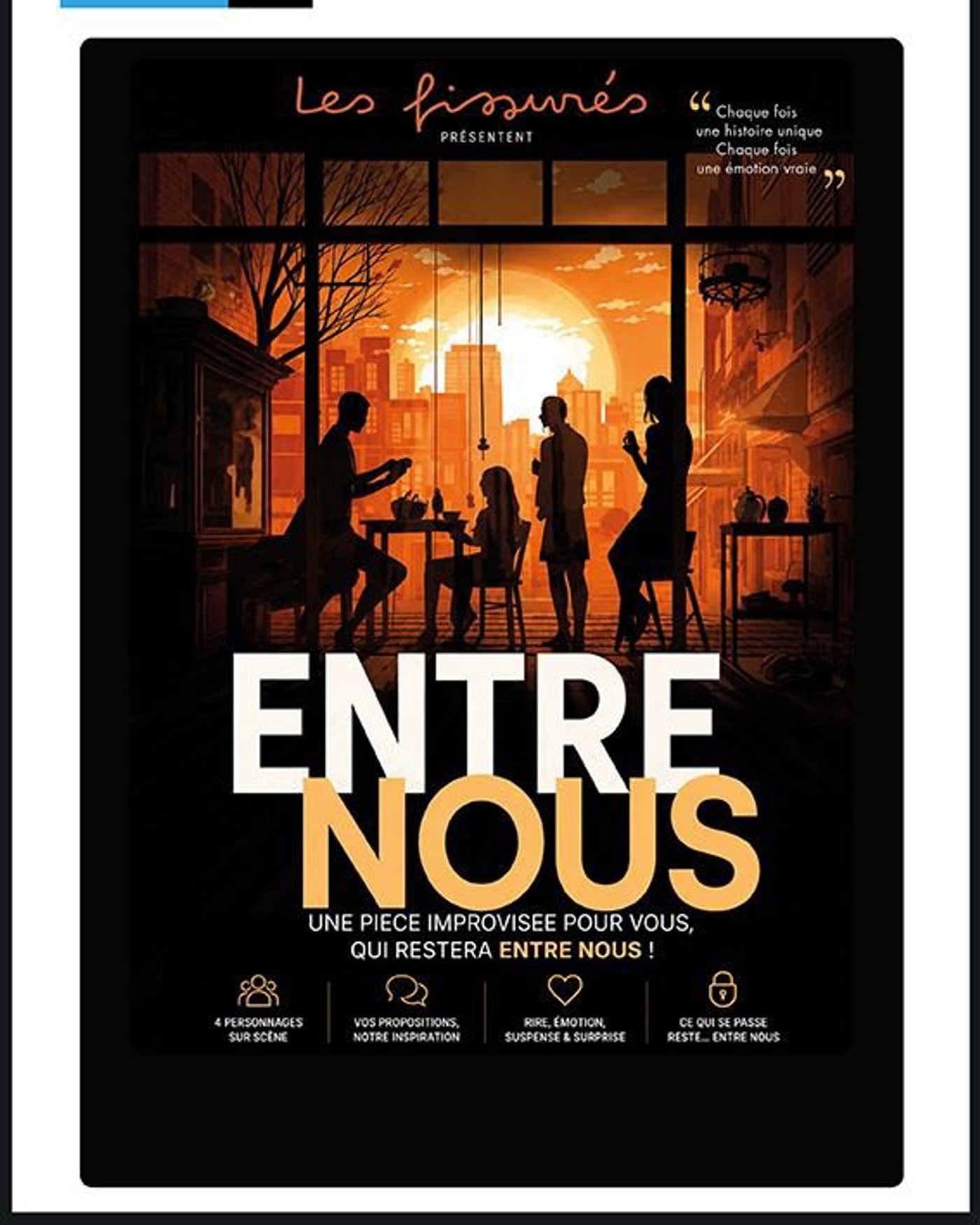 Cartel del espectáculo Entre Nous, Laurette Théâtre