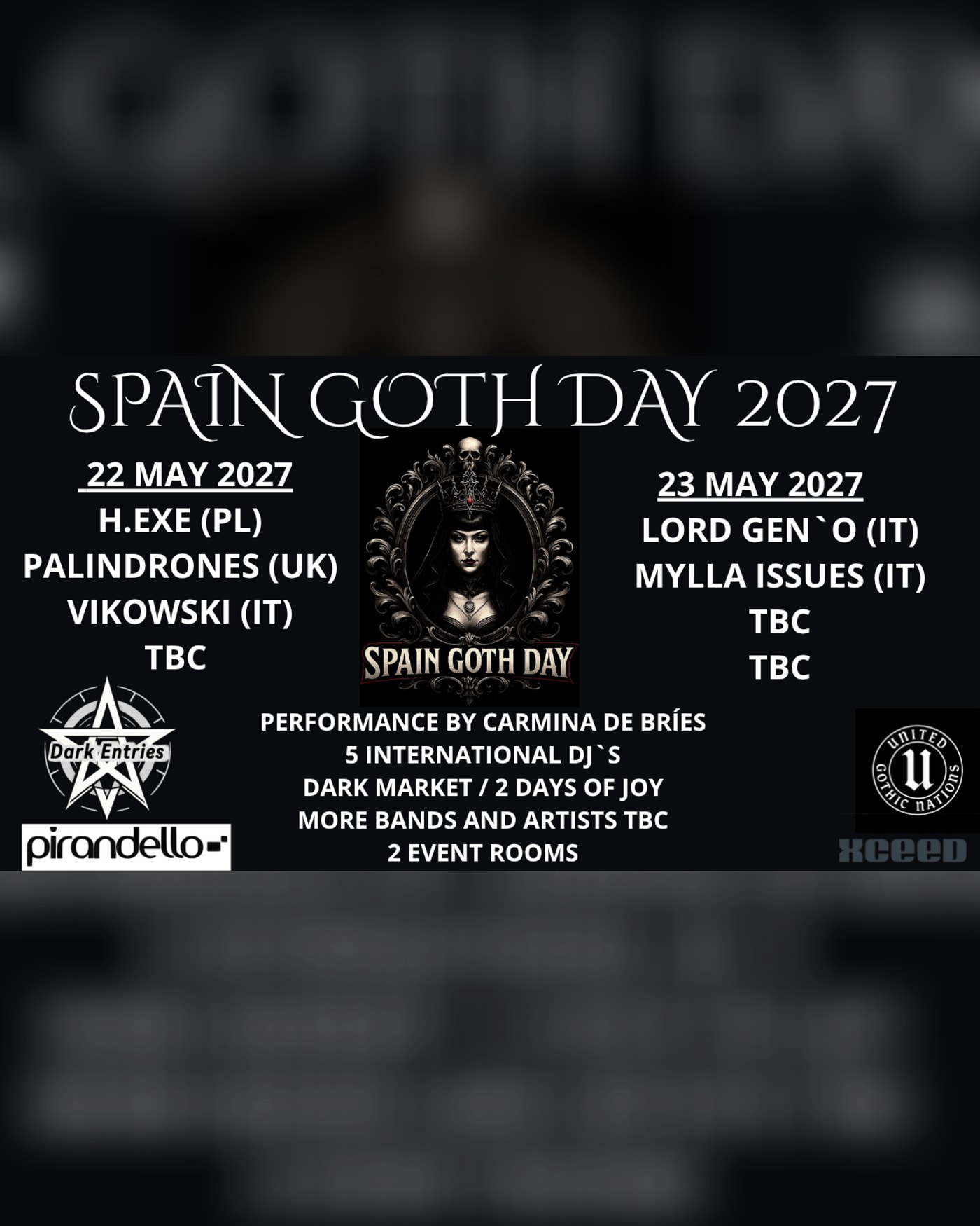 Cartel del concierto Spain Goth Day Iii, Sala Pirandelo